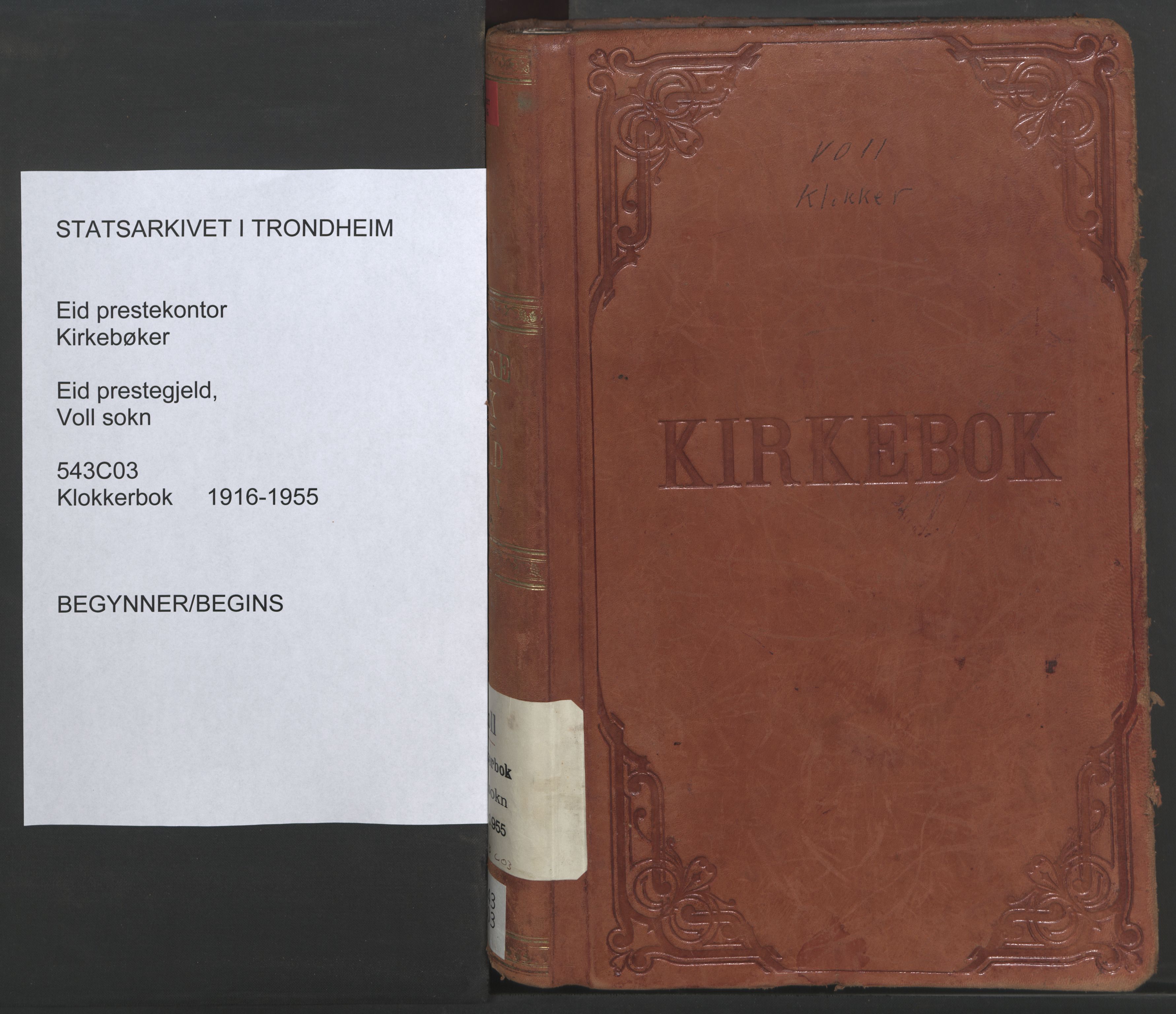 Ministerialprotokoller, klokkerbøker og fødselsregistre - Møre og Romsdal, SAT/A-1454/543/L0565: Parish register (copy) no. 543C03, 1916-1955