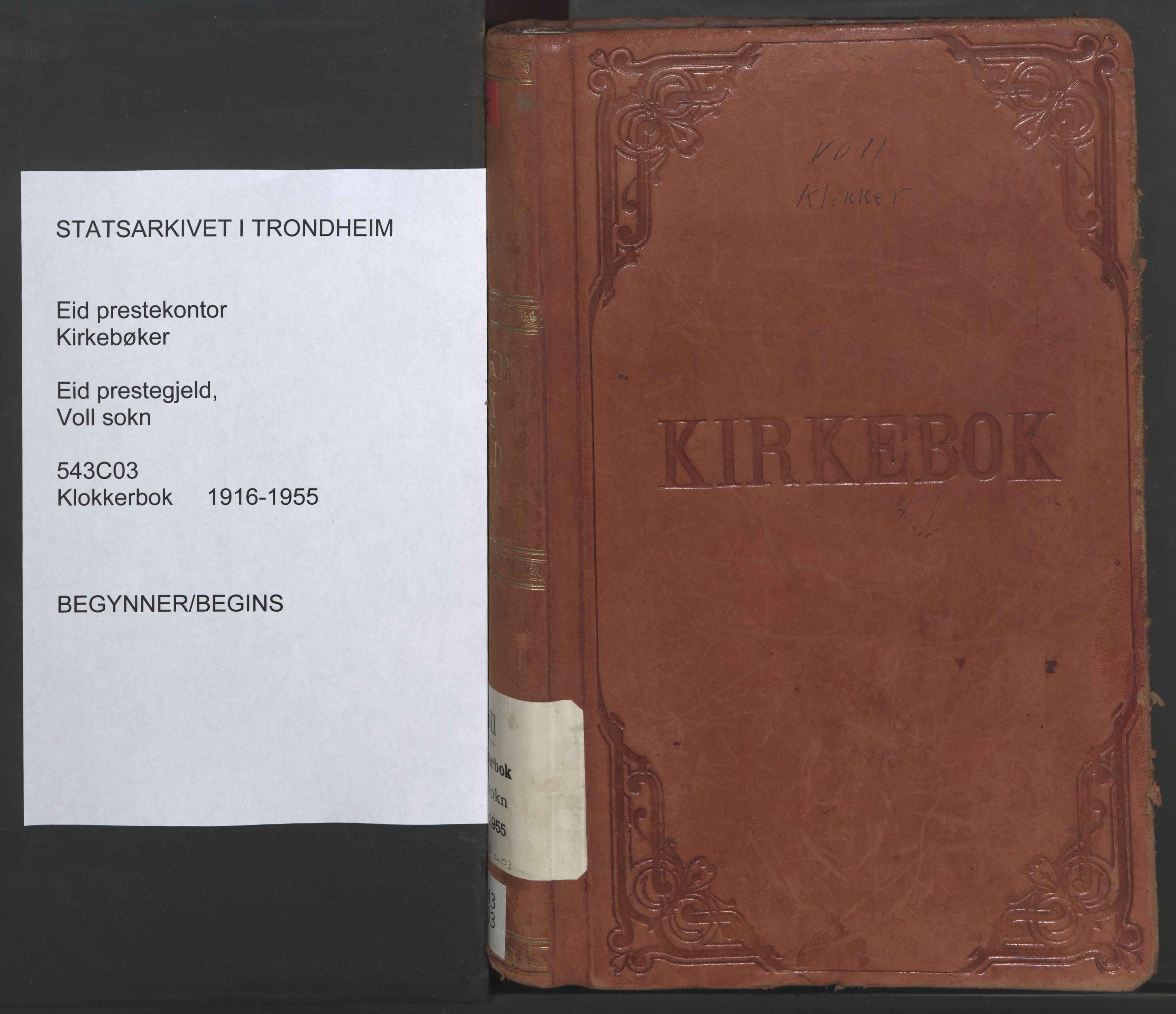 Ministerialprotokoller, klokkerbøker og fødselsregistre - Møre og Romsdal, AV/SAT-A-1454/543/L0565: Parish register (copy) no. 543C03, 1916-1955