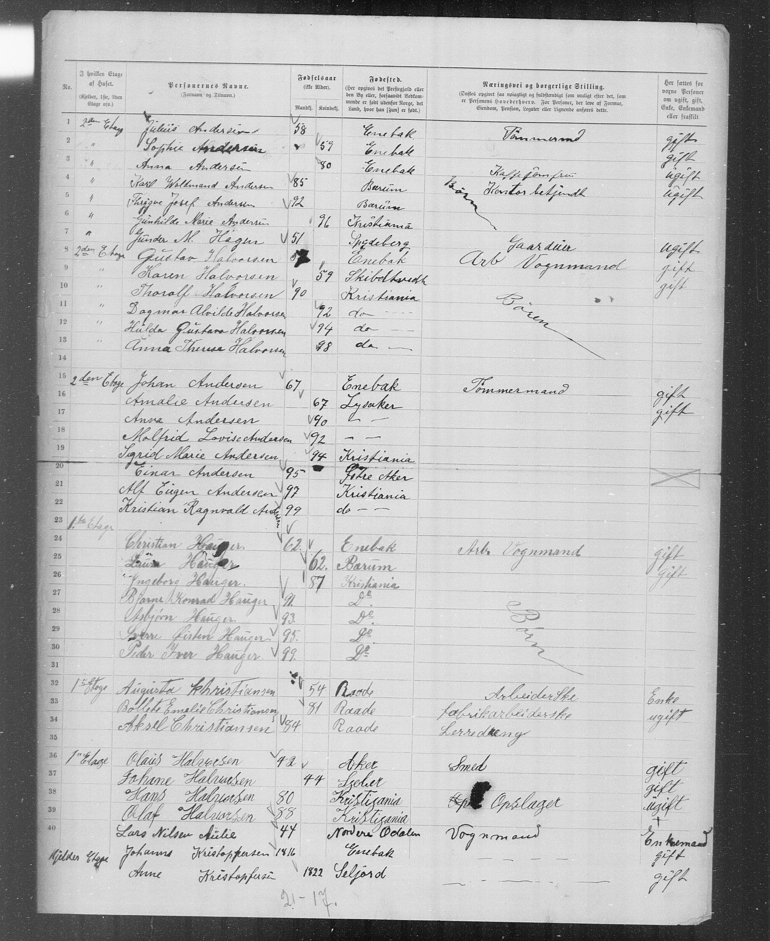 OBA, Municipal Census 1899 for Kristiania, 1899, p. 5552