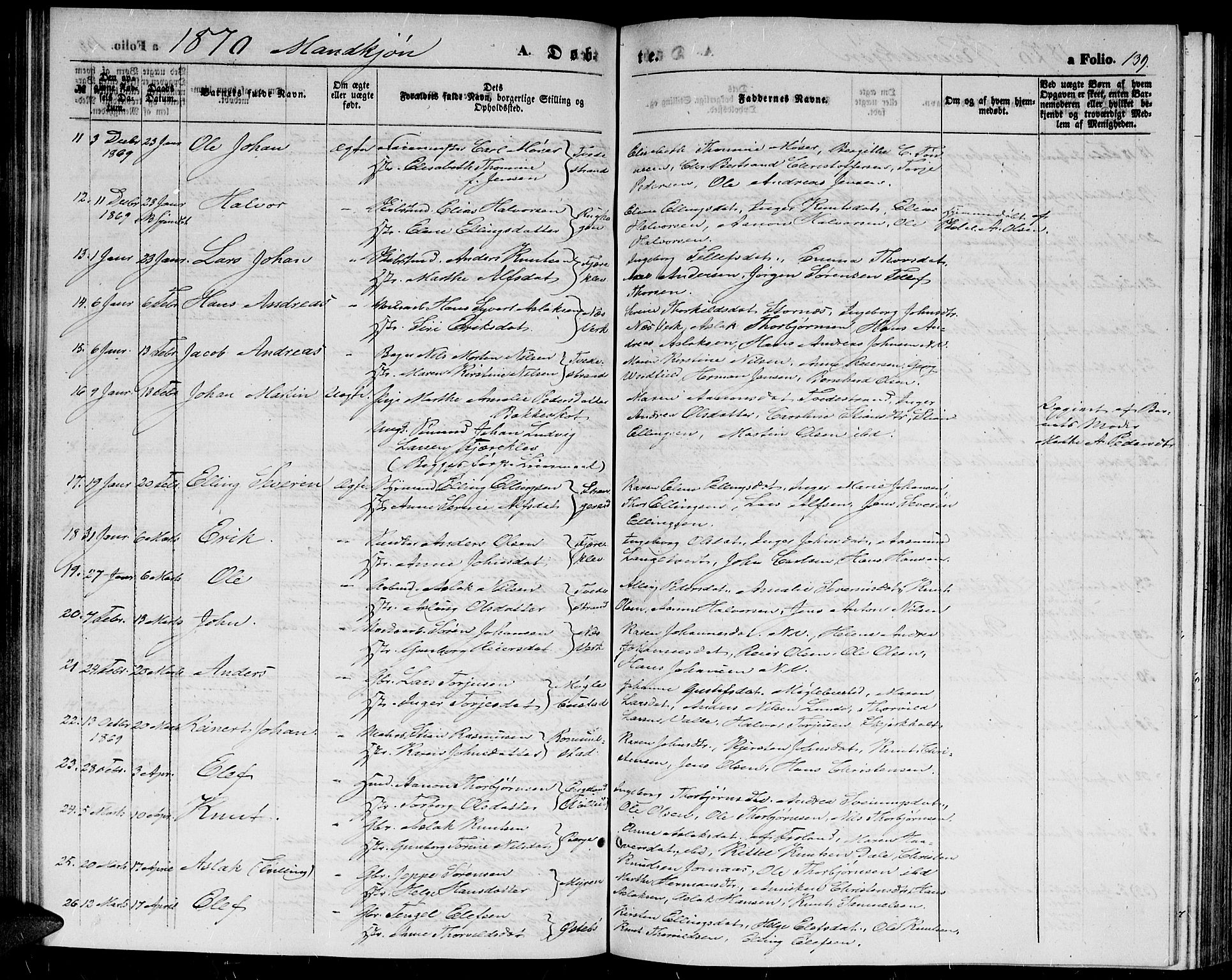 Holt sokneprestkontor, AV/SAK-1111-0021/F/Fb/L0008: Parish register (copy) no. B 8, 1858-1871, p. 139