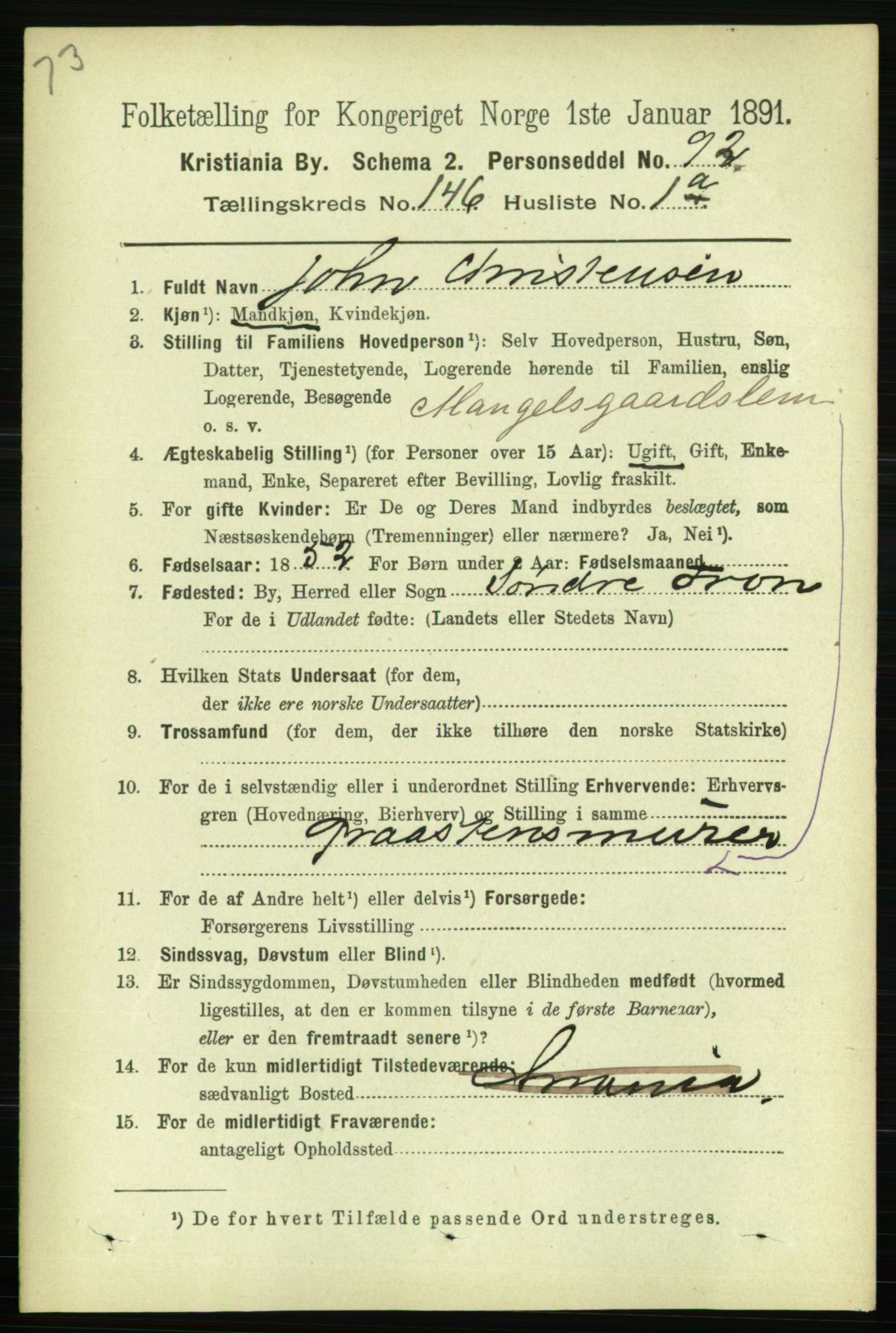 RA, 1891 census for 0301 Kristiania, 1891, p. 80242
