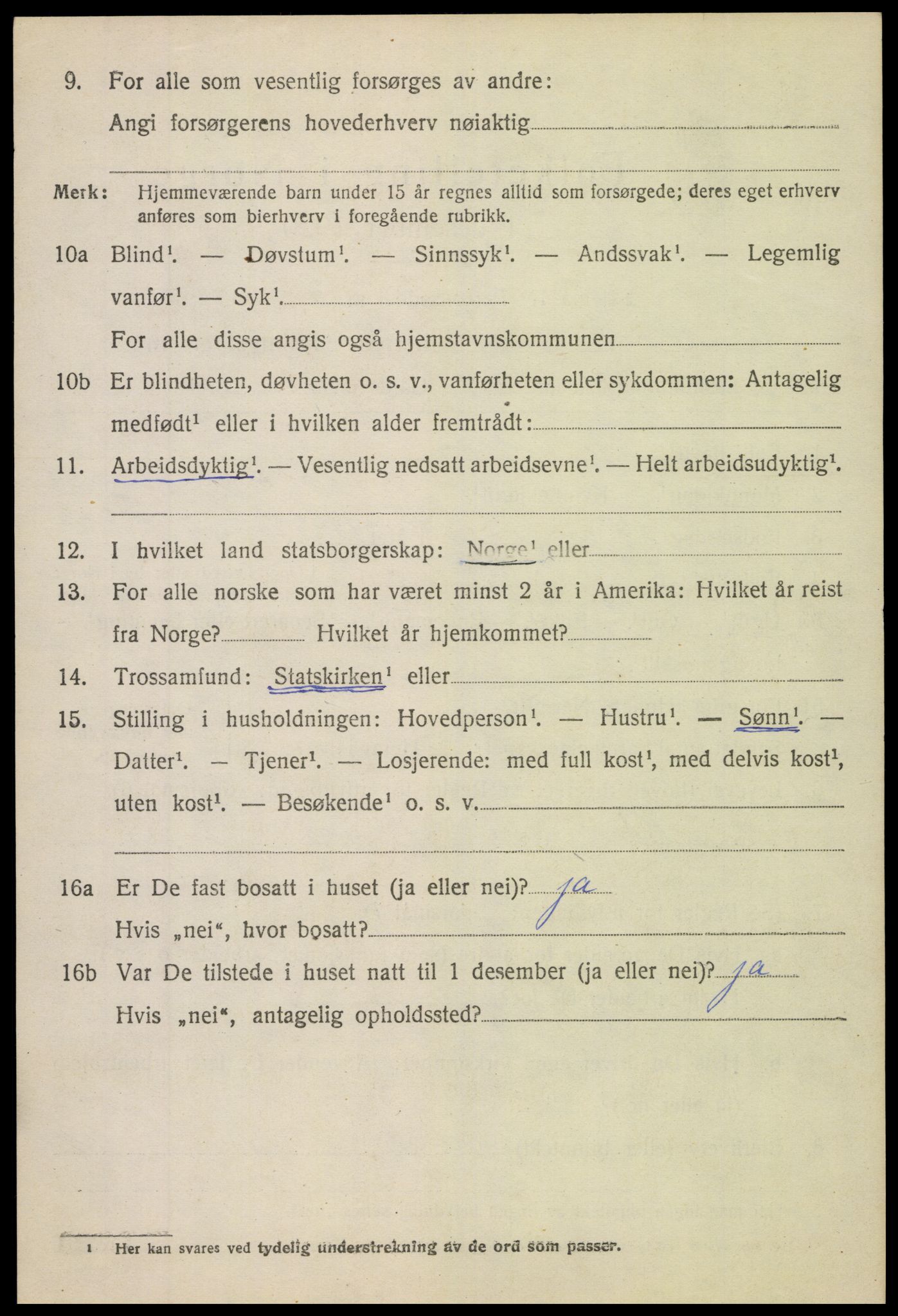 SAH, 1920 census for Vang (Oppland), 1920, p. 2618