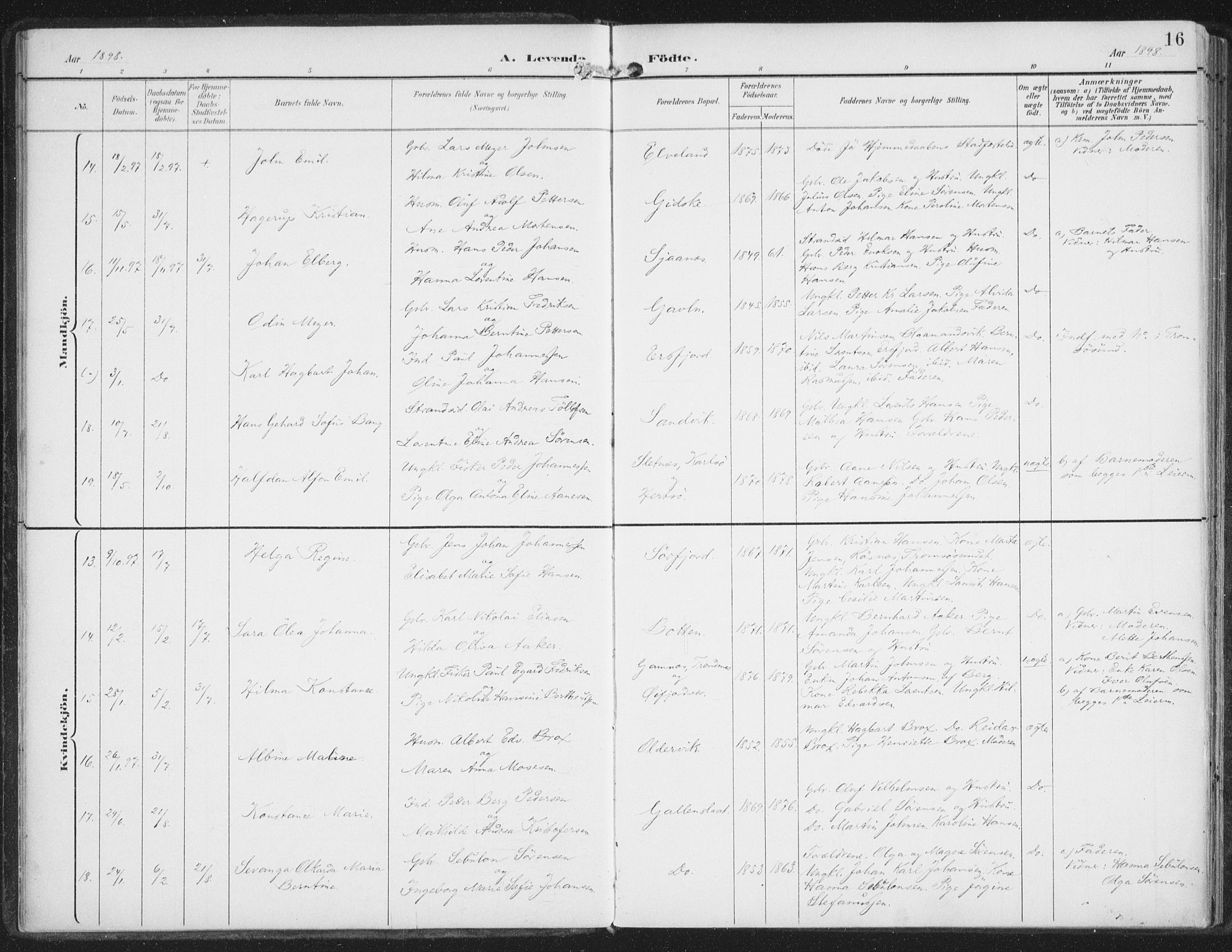 Lenvik sokneprestembete, SATØ/S-1310/H/Ha/Haa/L0015kirke: Parish register (official) no. 15, 1896-1915, p. 16