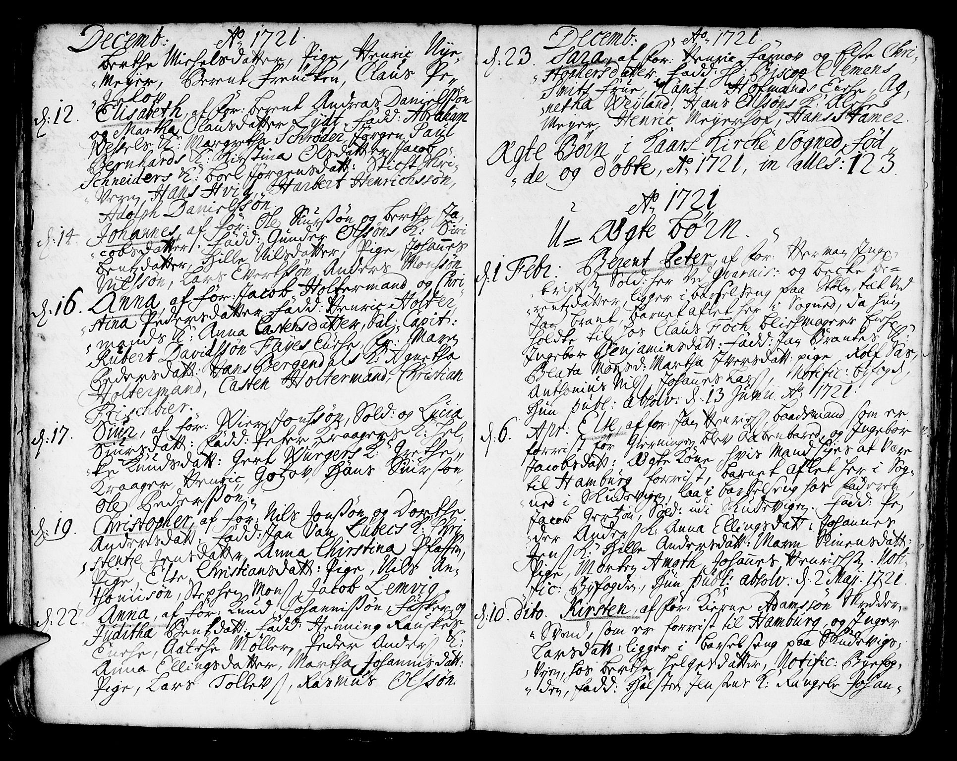 Korskirken sokneprestembete, SAB/A-76101/H/Haa/L0004: Parish register (official) no. A 4, 1720-1750, p. 19
