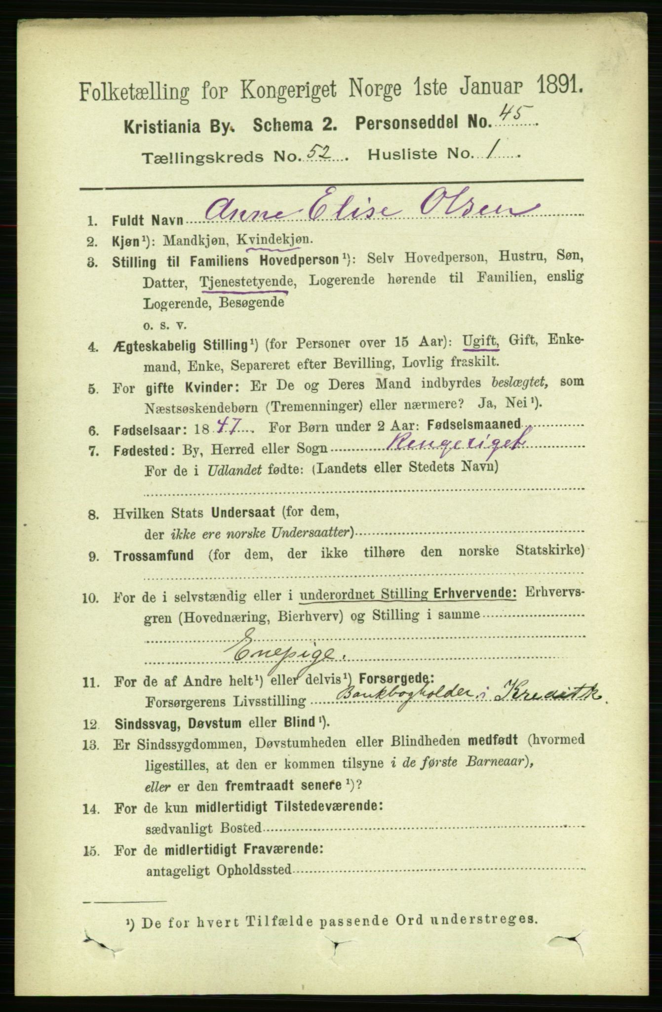 RA, 1891 census for 0301 Kristiania, 1891, p. 29608