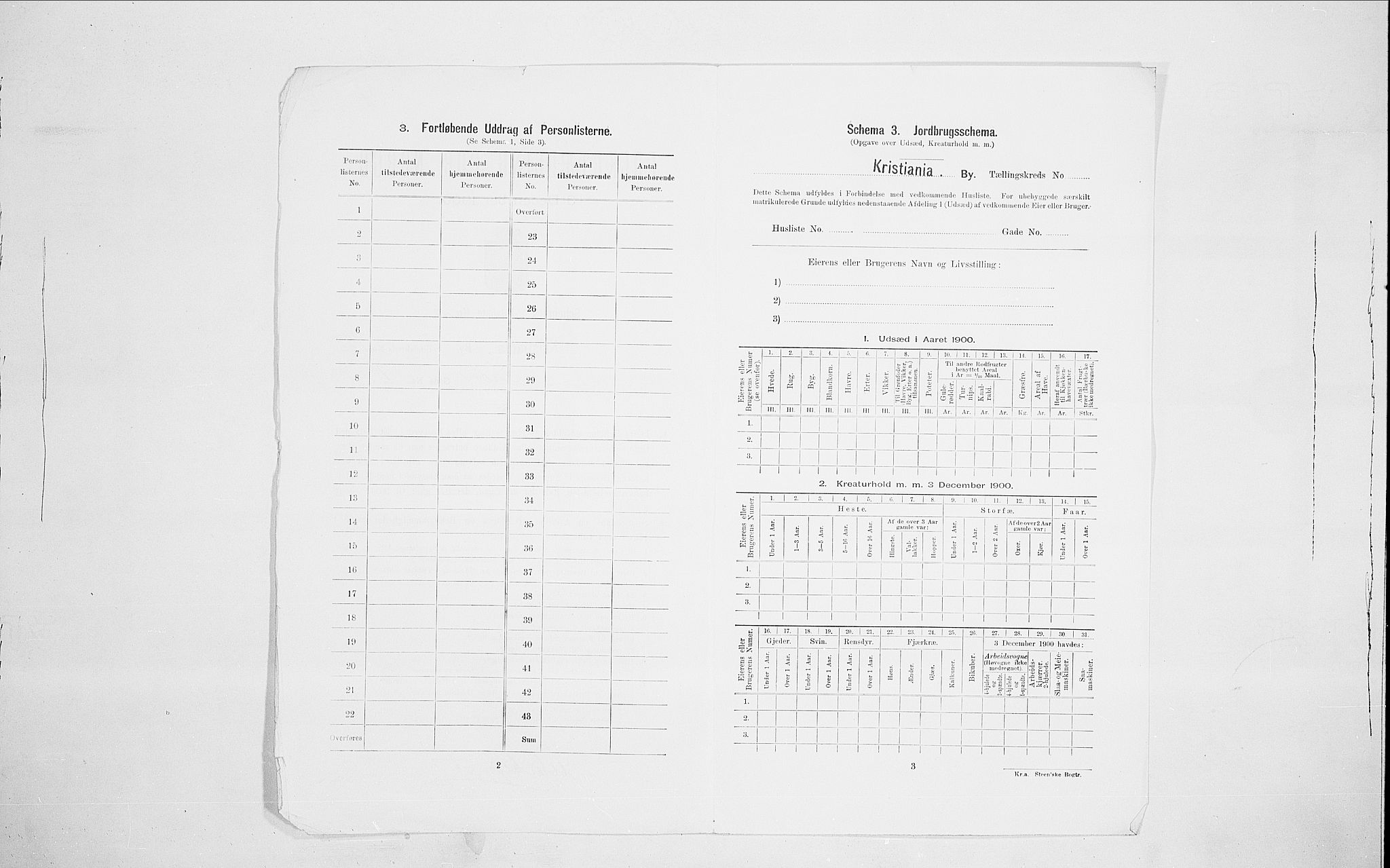 SAO, 1900 census for Kristiania, 1900, p. 97884