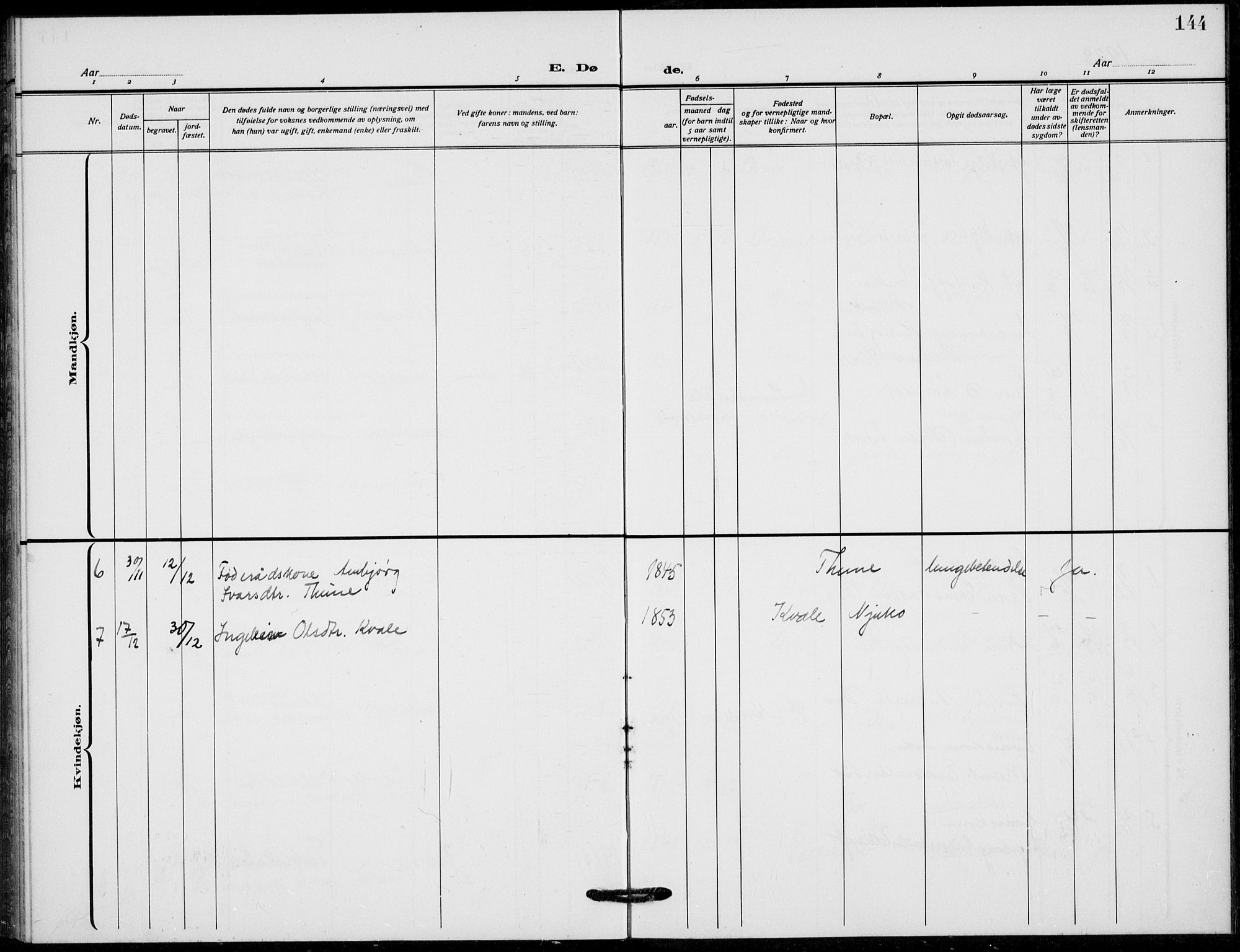 Vang prestekontor, Valdres, SAH/PREST-140/H/Hb/L0012: Parish register (copy) no. 12, 1919-1937, p. 144