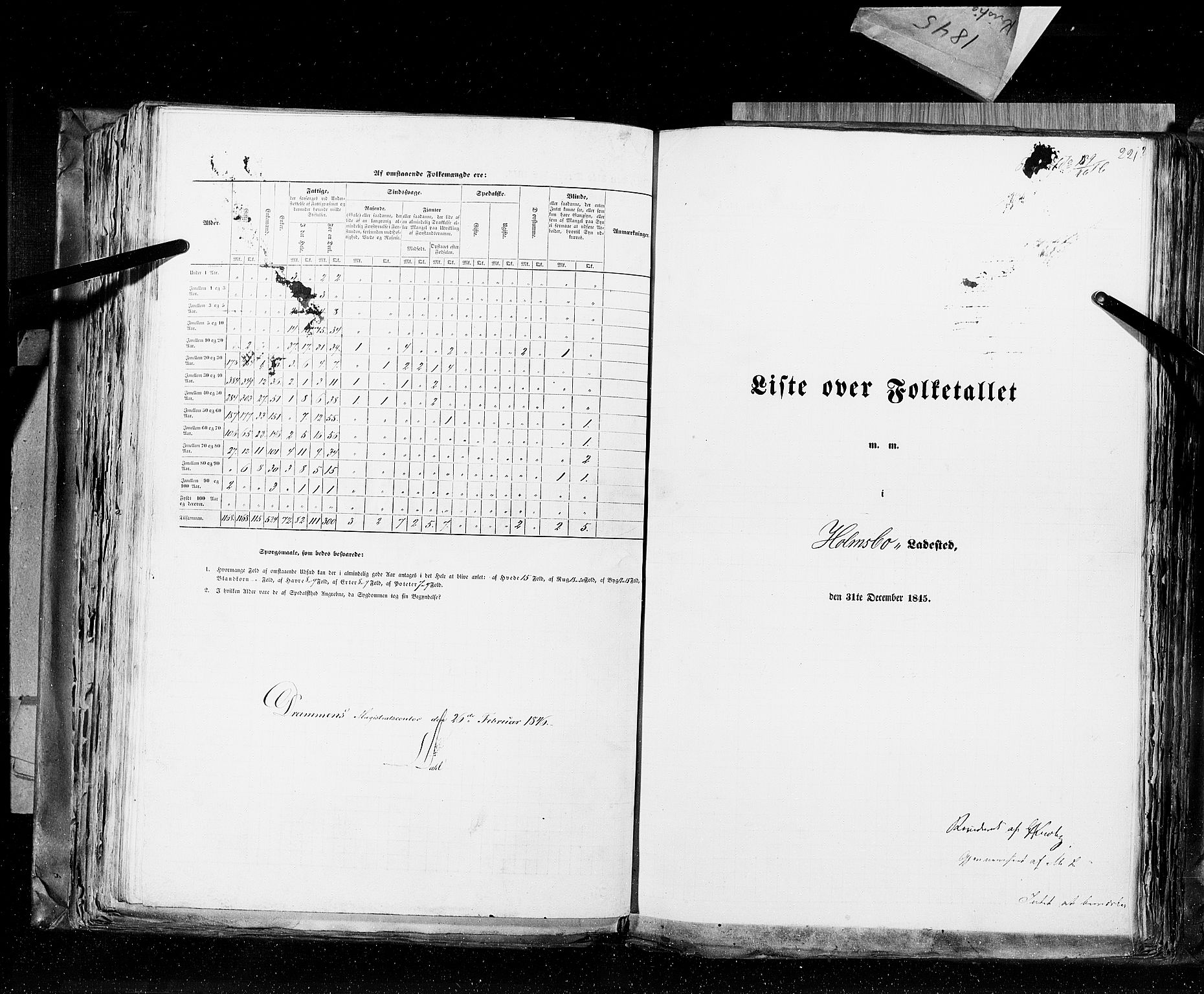 RA, Census 1845, vol. 10: Cities, 1845, p. 221