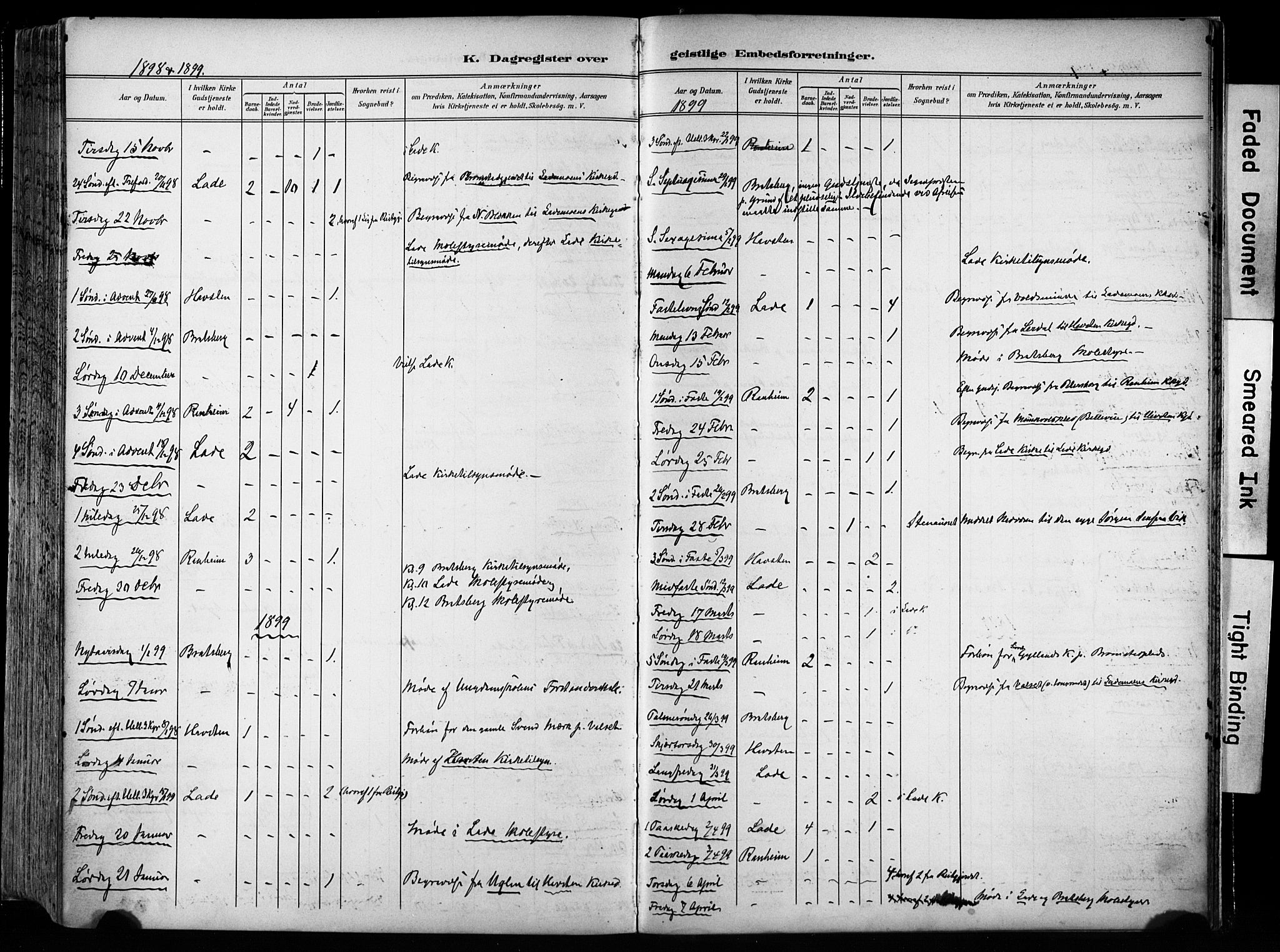 Ministerialprotokoller, klokkerbøker og fødselsregistre - Sør-Trøndelag, SAT/A-1456/606/L0301: Parish register (official) no. 606A16, 1894-1907