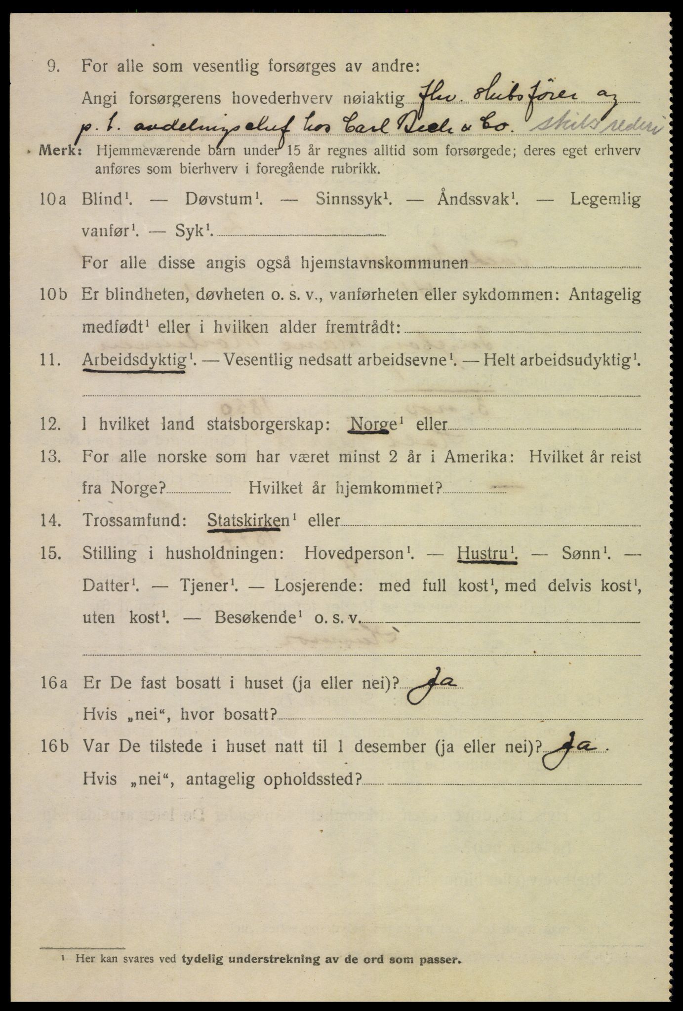 SAK, 1920 census for Tvedestrand, 1920, p. 1734