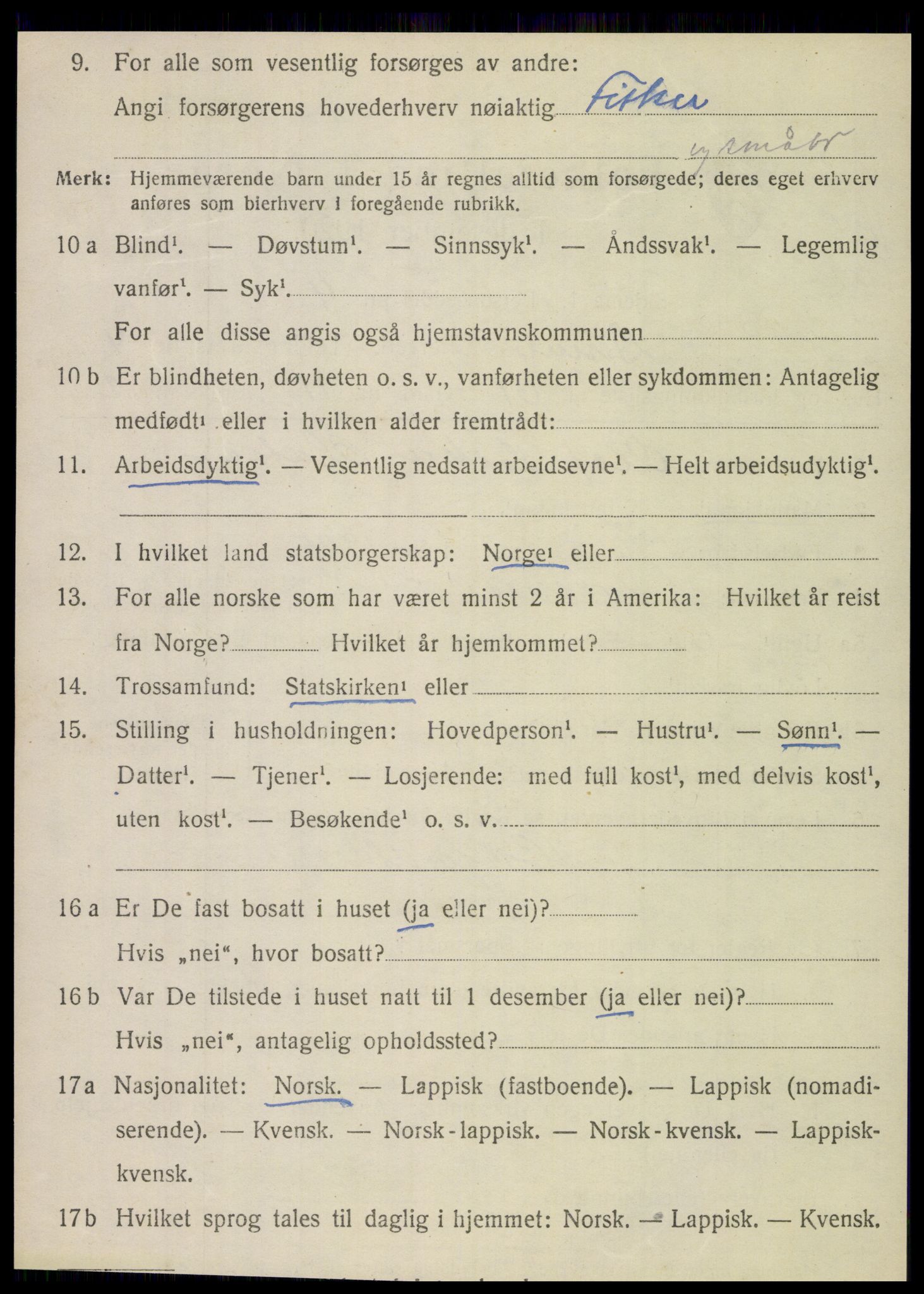 SAT, 1920 census for Dønnes, 1920, p. 2857