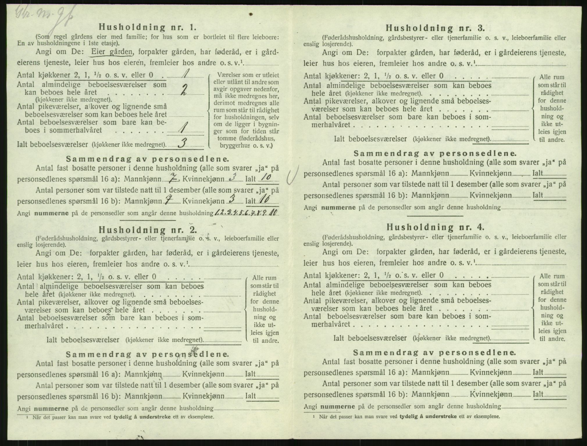 SAT, 1920 census for Kornstad, 1920, p. 326