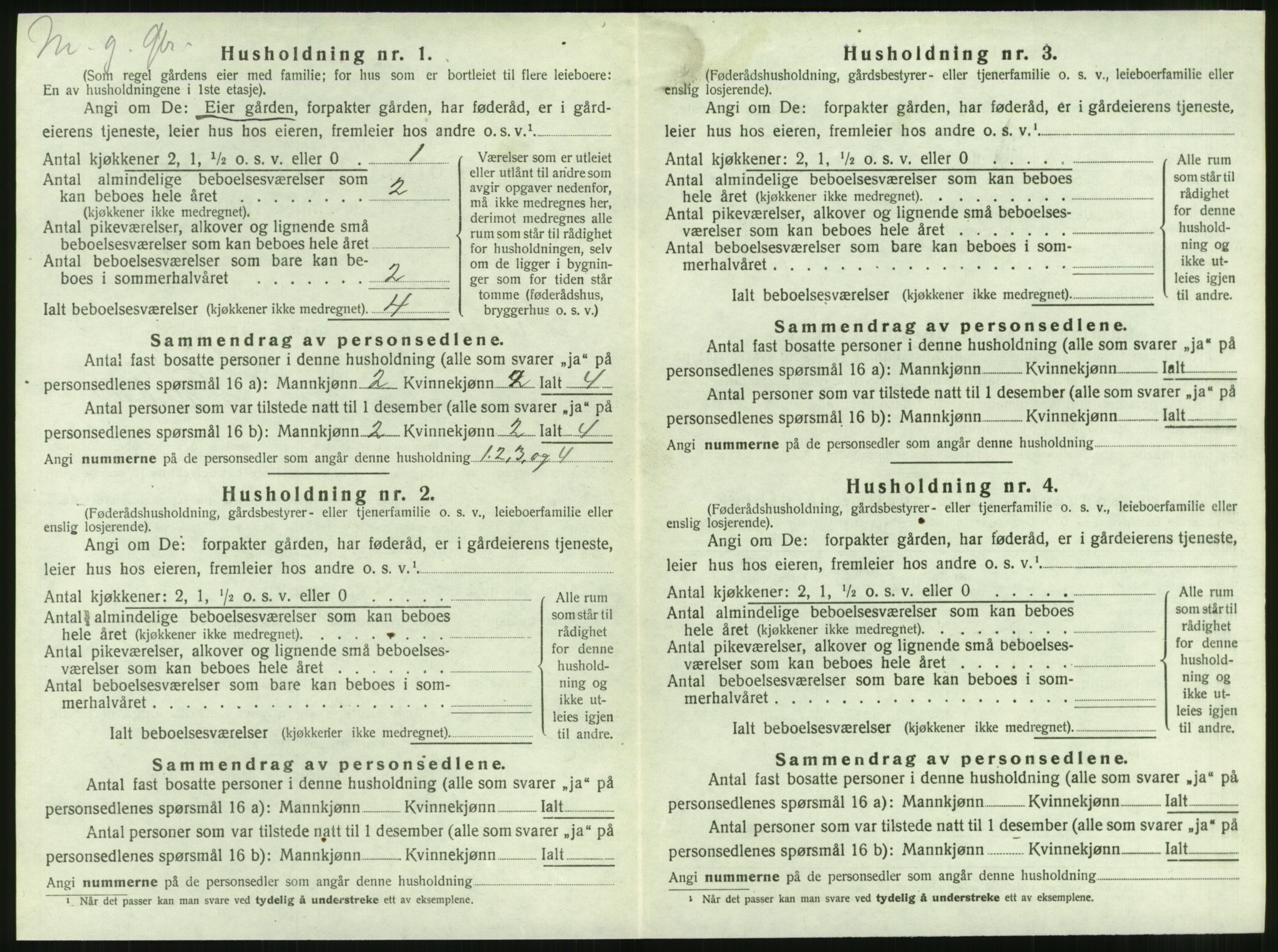 SAT, 1920 census for Brattvær, 1920, p. 425