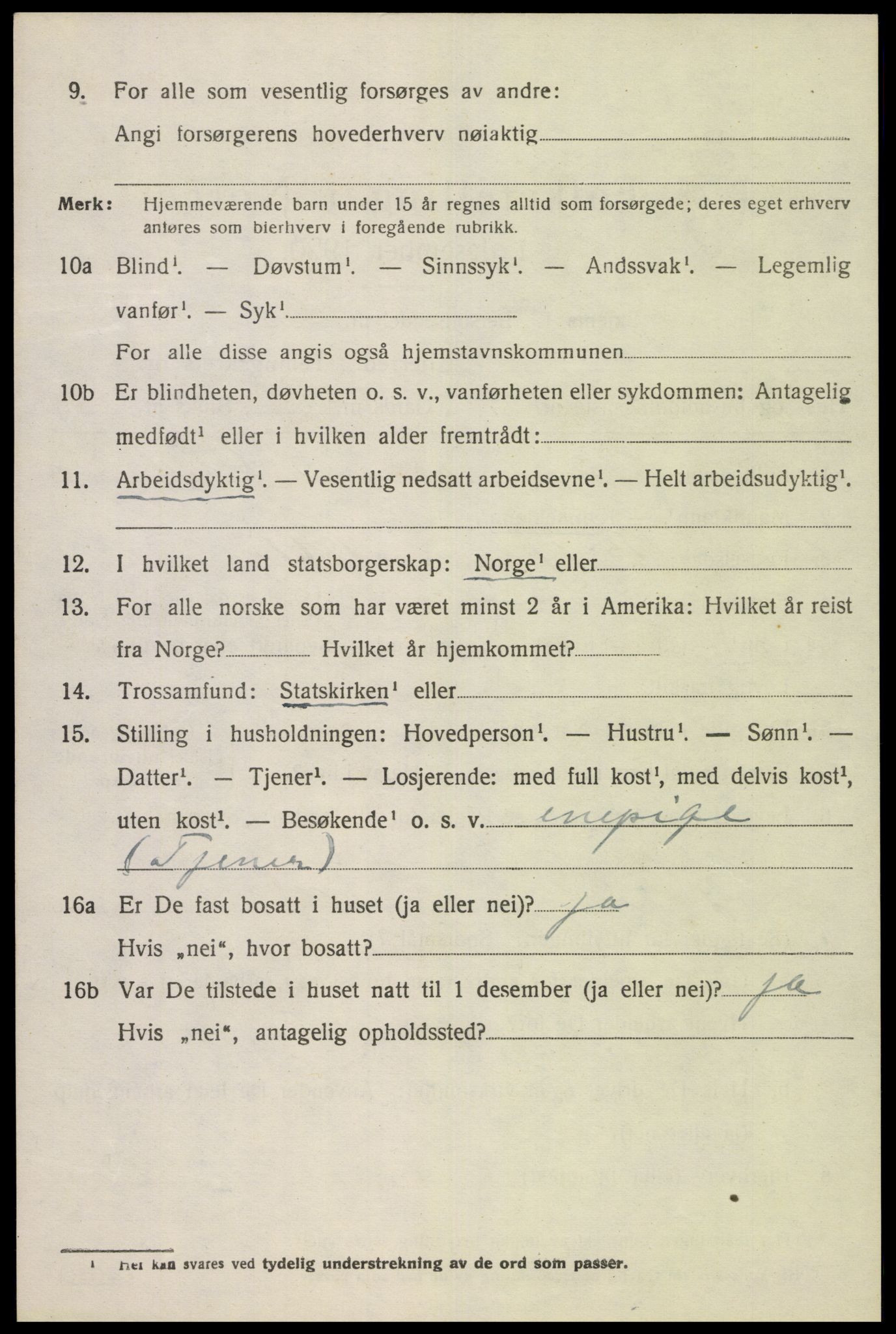 SAK, 1920 census for Lista, 1920, p. 7814