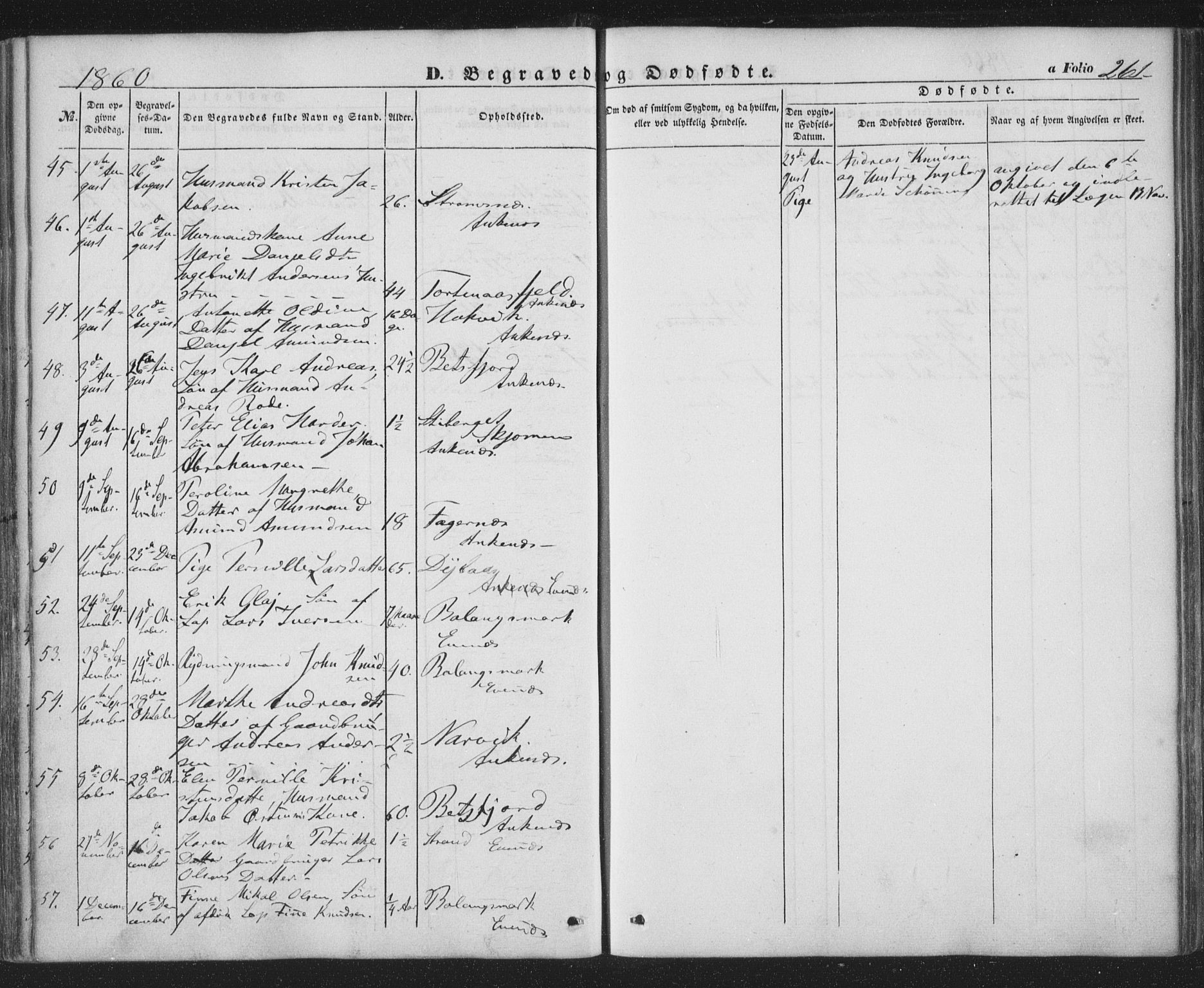 Ministerialprotokoller, klokkerbøker og fødselsregistre - Nordland, AV/SAT-A-1459/863/L0895: Parish register (official) no. 863A07, 1851-1860, p. 261