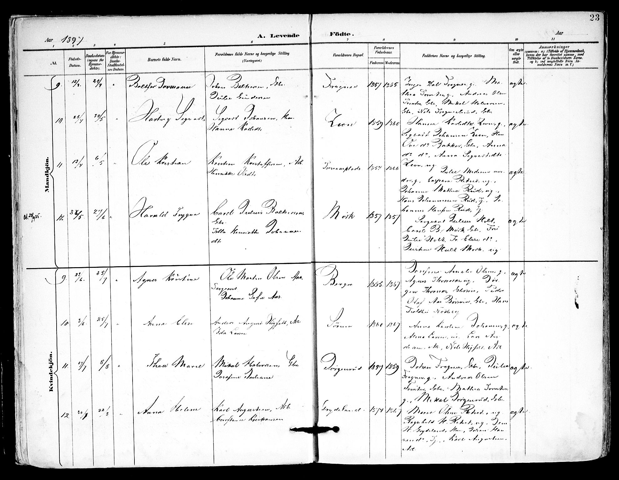 Kråkstad prestekontor Kirkebøker, SAO/A-10125a/F/Fa/L0010: Parish register (official) no. I 10, 1893-1931, p. 23