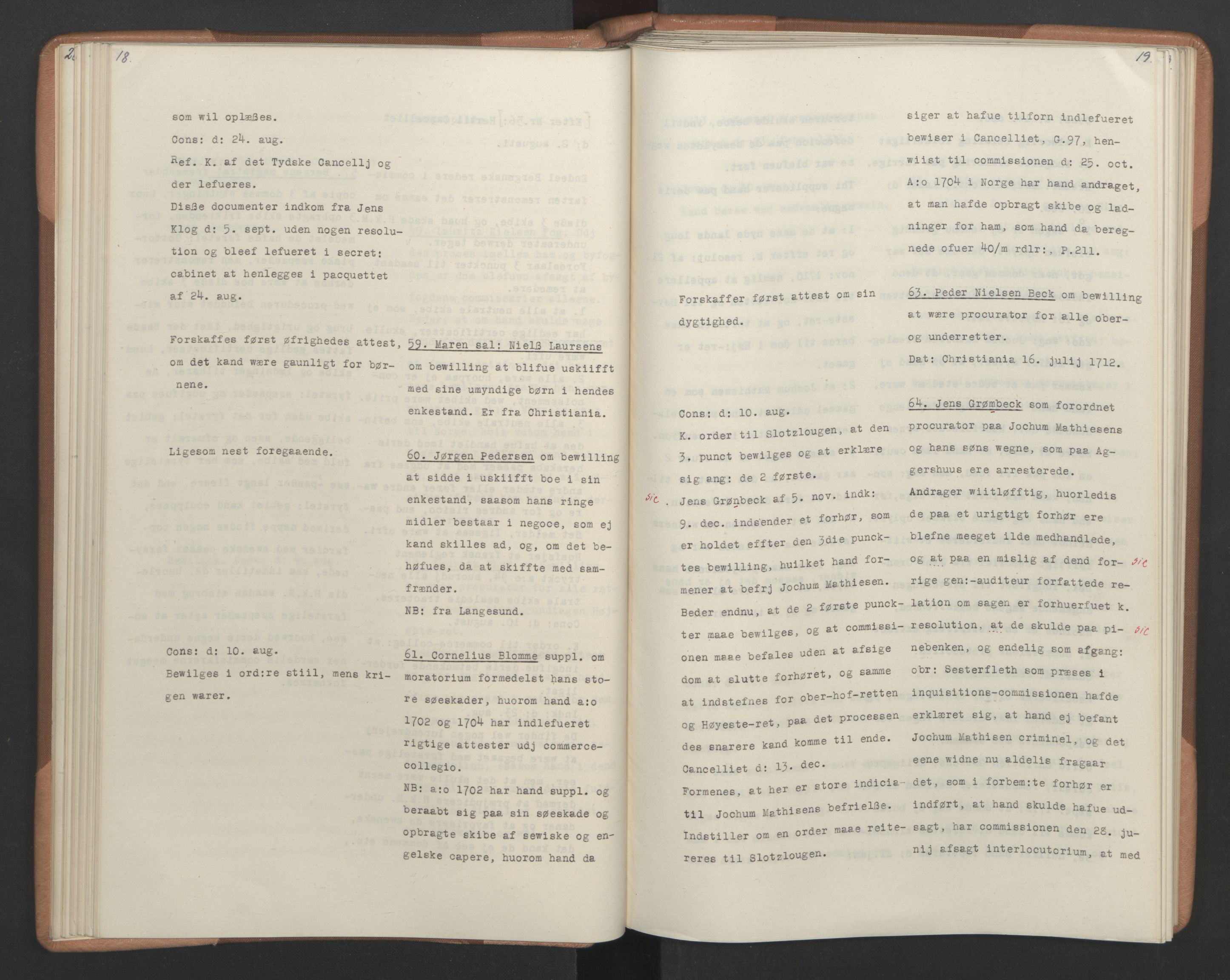 Avskriftsamlingen, AV/RA-EA-4022/F/Fa/L0079: Supplikker, 1712-1713, p. 64