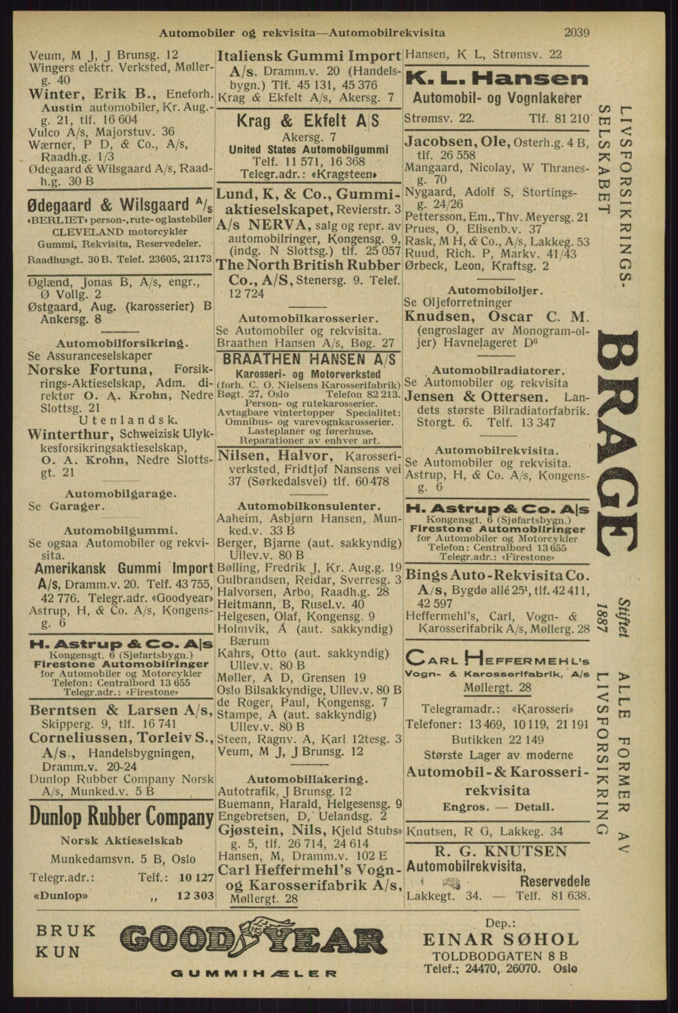 Kristiania/Oslo adressebok, PUBL/-, 1929, p. 2039