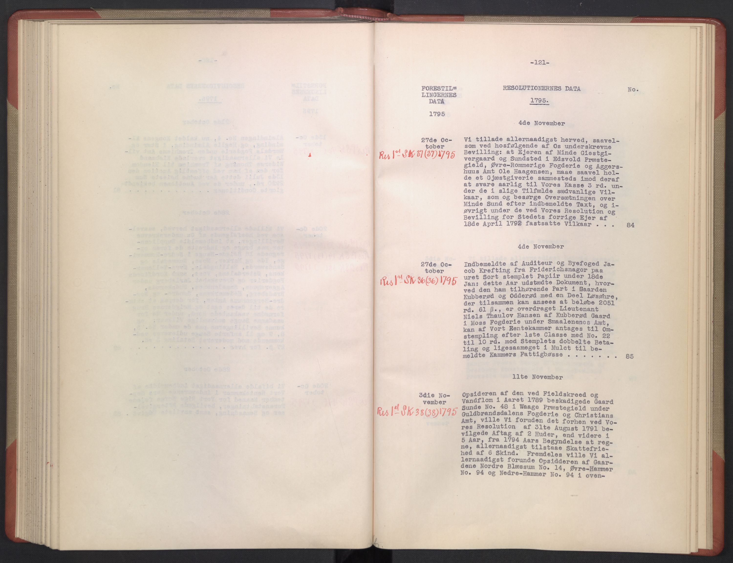 Avskriftsamlingen, AV/RA-EA-4022/F/Fb/L0128: Registratur over norske Relasjons- og  resolusjonsprotokoller, 1794-1796, p. 123