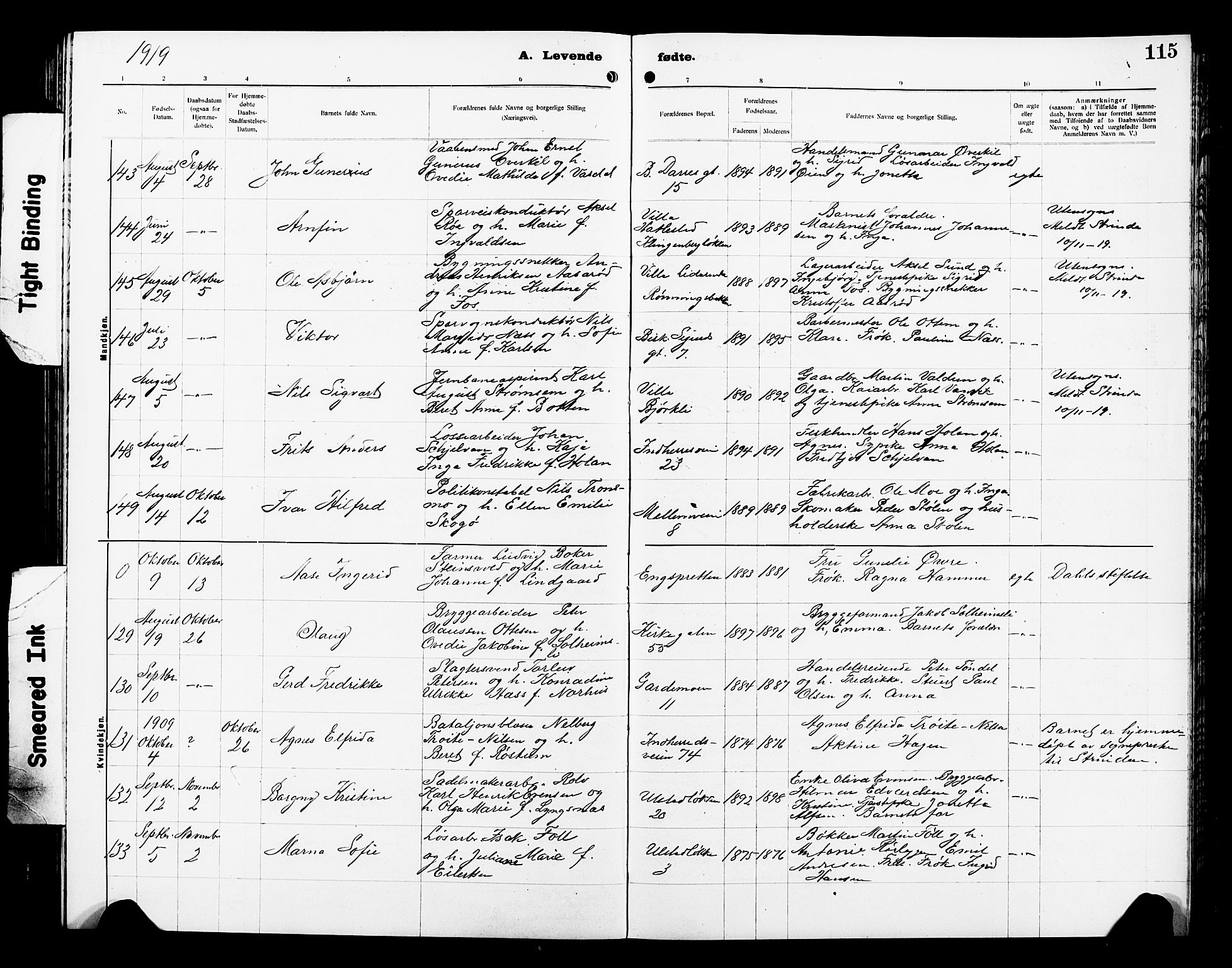 Ministerialprotokoller, klokkerbøker og fødselsregistre - Sør-Trøndelag, AV/SAT-A-1456/605/L0256: Parish register (copy) no. 605C03, 1916-1920, p. 115