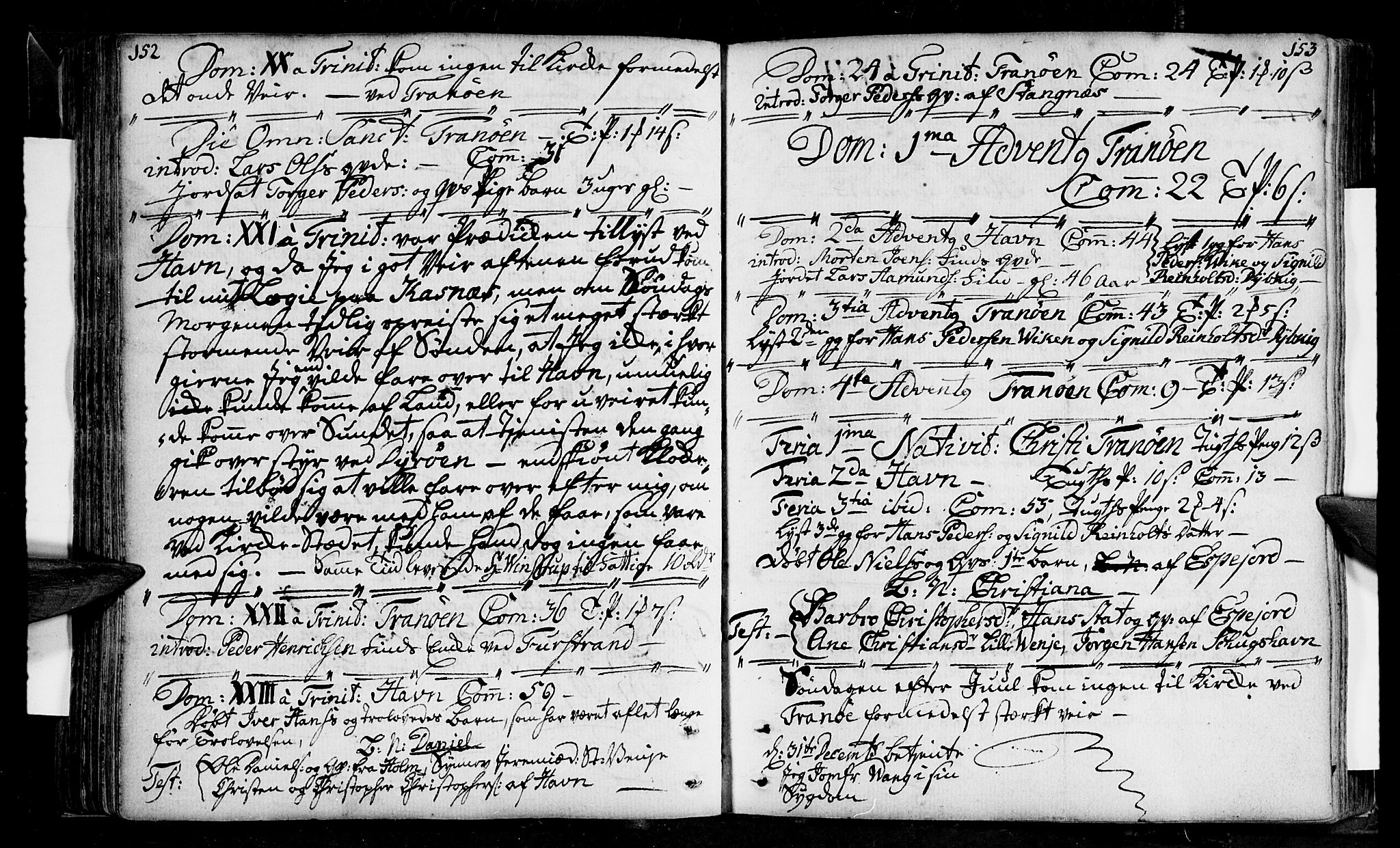 Tranøy sokneprestkontor, SATØ/S-1313/I/Ia/Iaa/L0001kirke: Parish register (official) no. 1, 1757-1773, p. 152-153