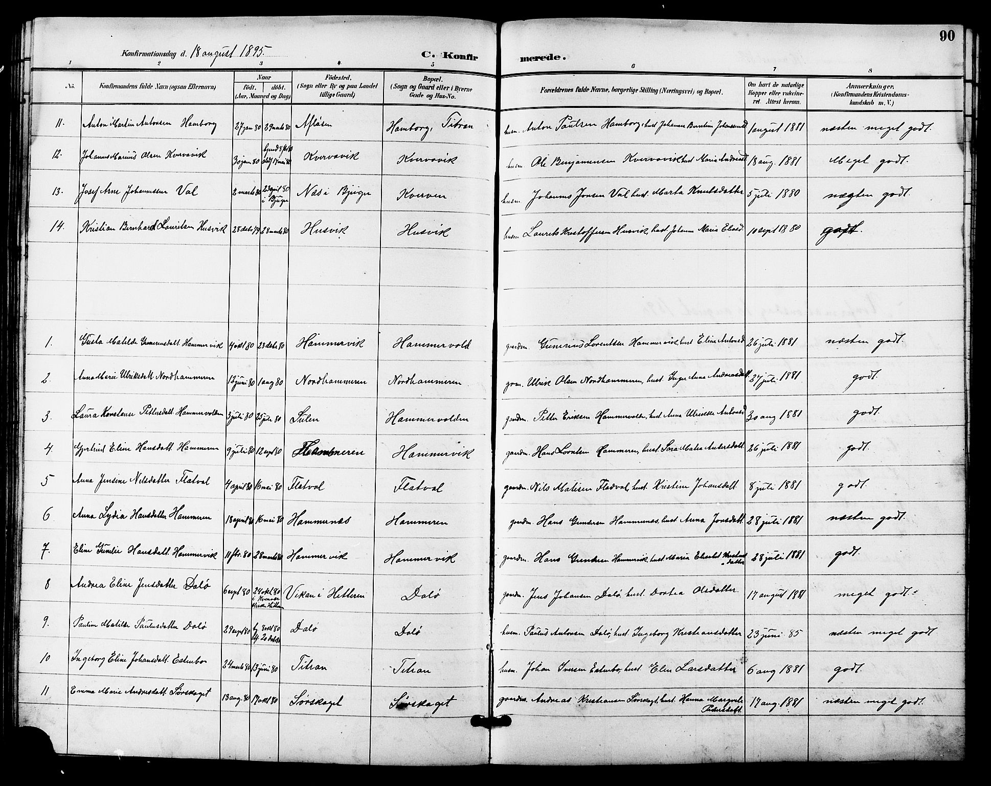 Ministerialprotokoller, klokkerbøker og fødselsregistre - Sør-Trøndelag, SAT/A-1456/641/L0598: Parish register (copy) no. 641C02, 1893-1910, p. 90