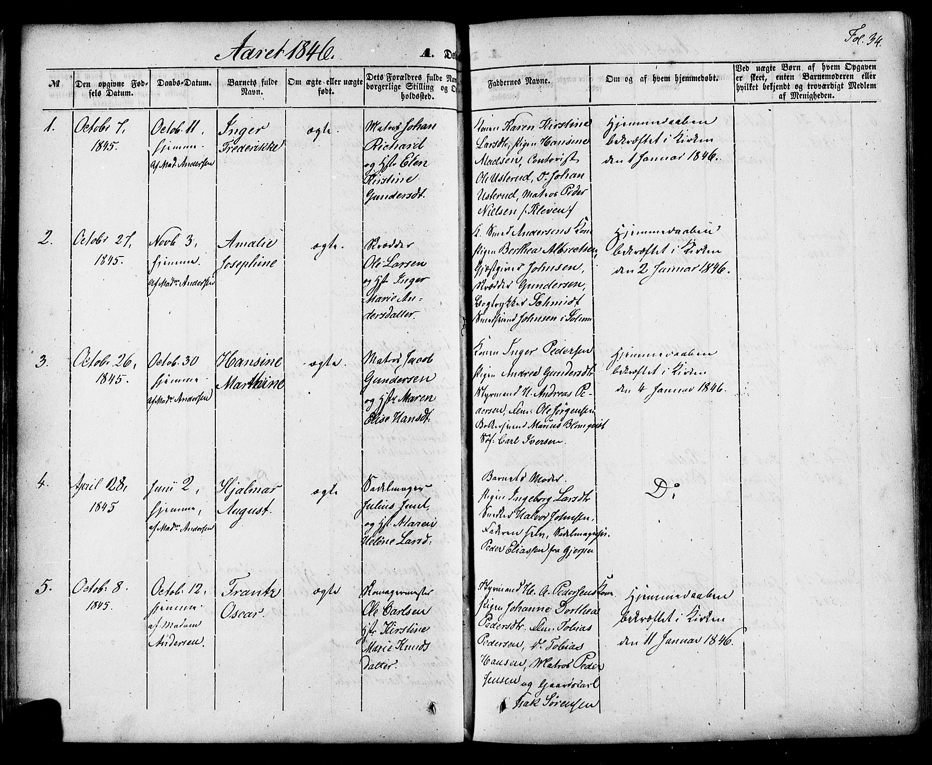 Skien kirkebøker, AV/SAKO-A-302/F/Fa/L0006a: Parish register (official) no. 6A, 1843-1856, p. 34