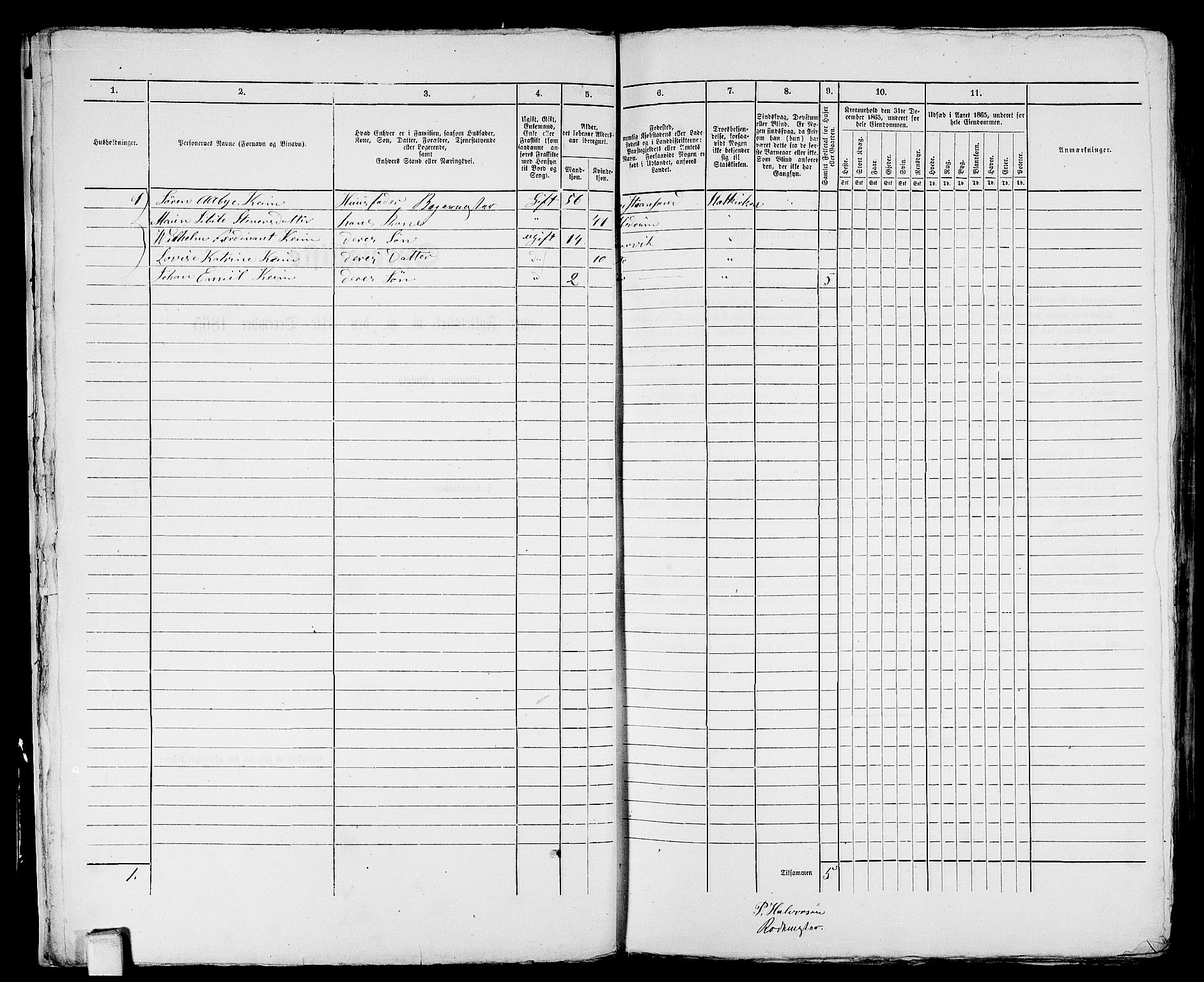 RA, 1865 census for Larvik, 1865, p. 682