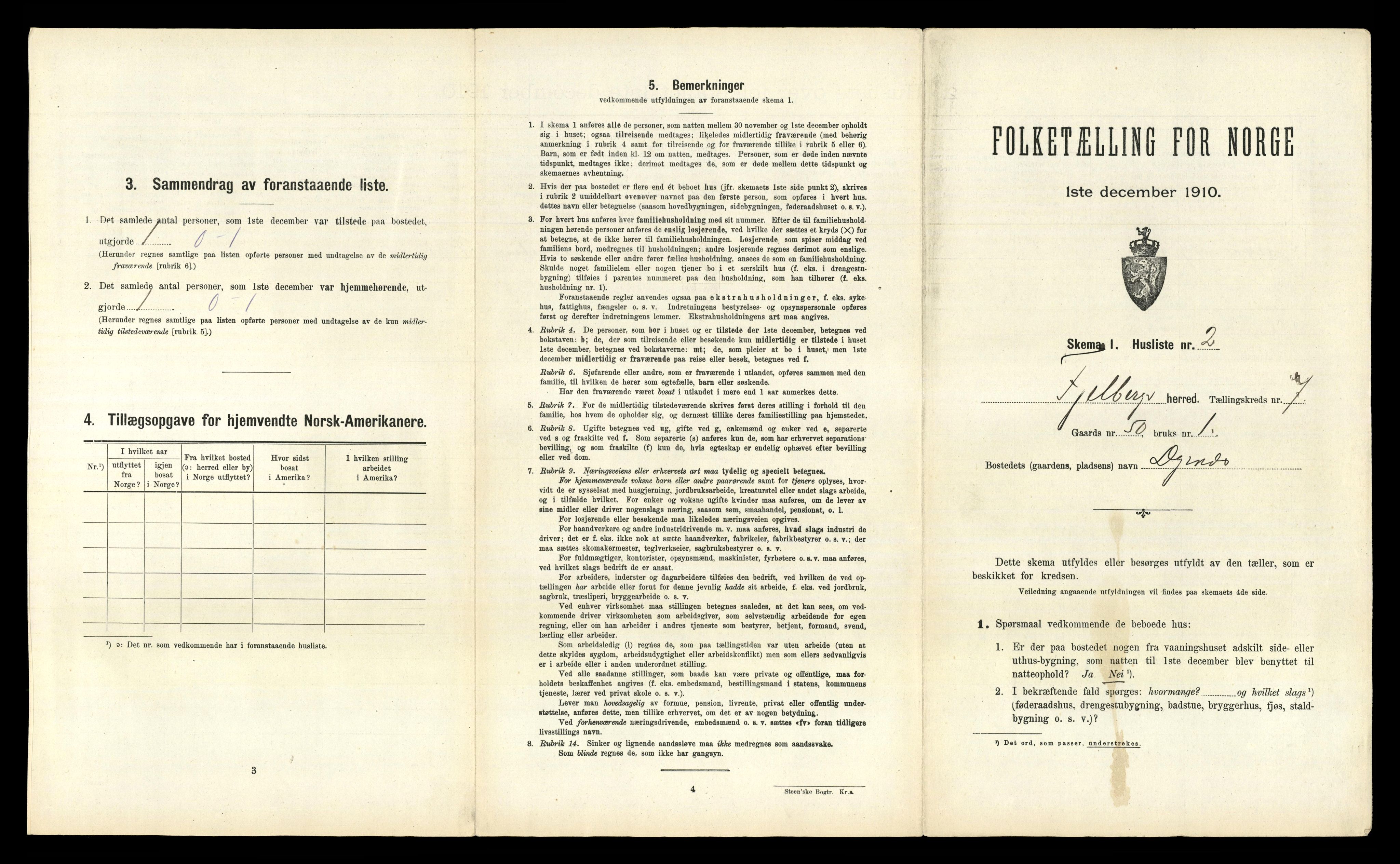 RA, 1910 census for Fjelberg, 1910, p. 721