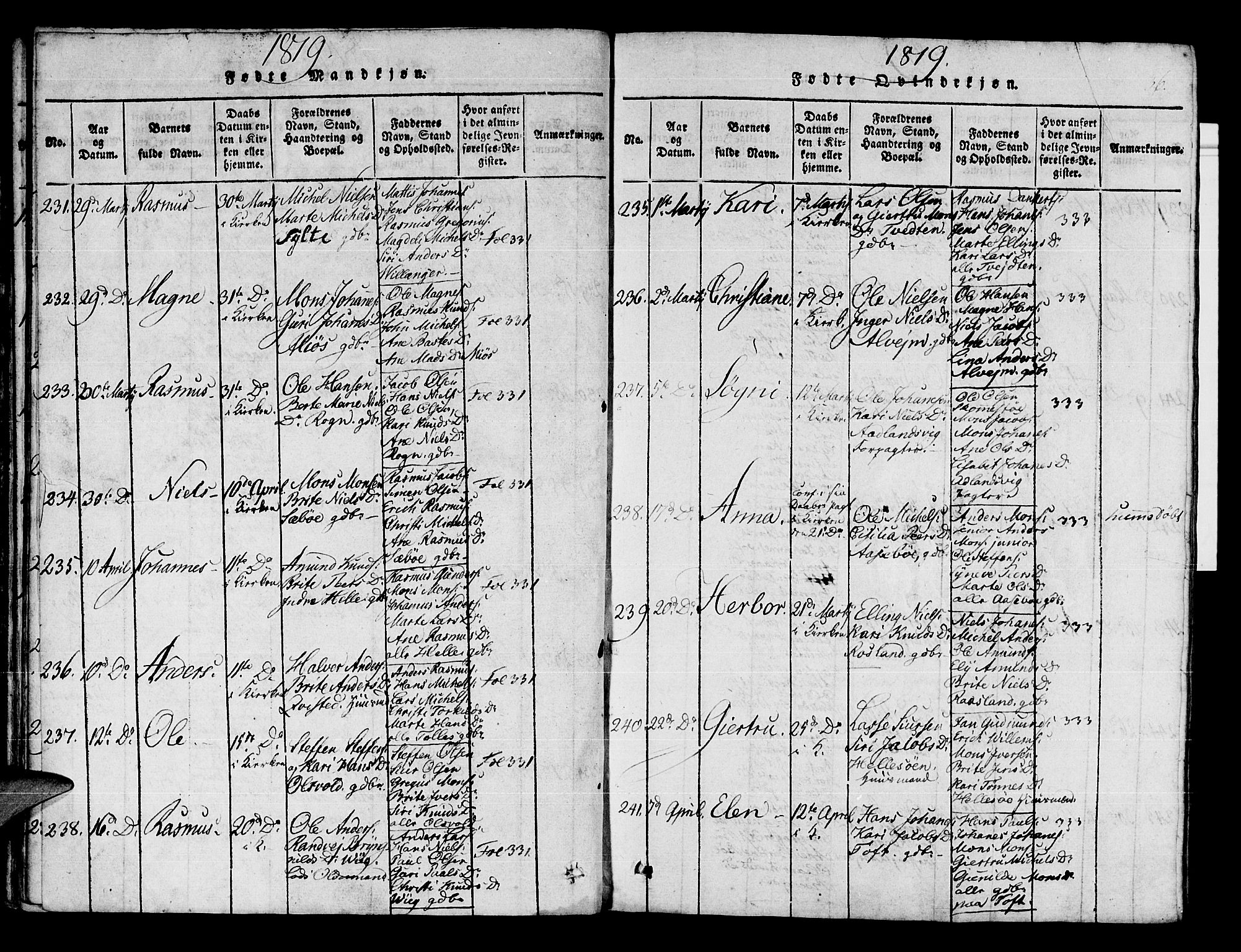 Manger sokneprestembete, AV/SAB-A-76801/H/Haa: Parish register (official) no. A 3, 1816-1824, p. 36