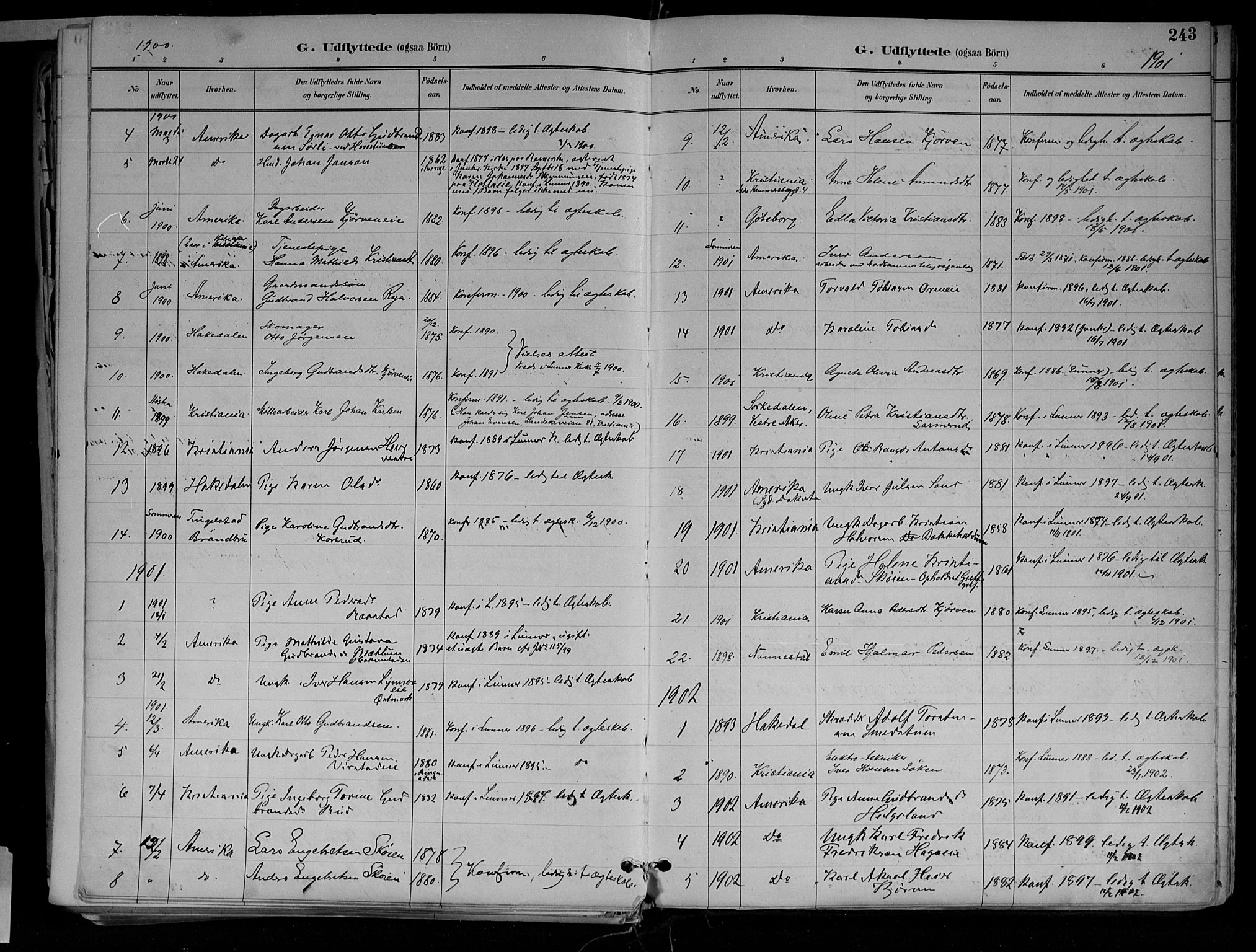 Jevnaker prestekontor, SAH/PREST-116/H/Ha/Haa/L0010: Parish register (official) no. 10, 1891-1906, p. 243