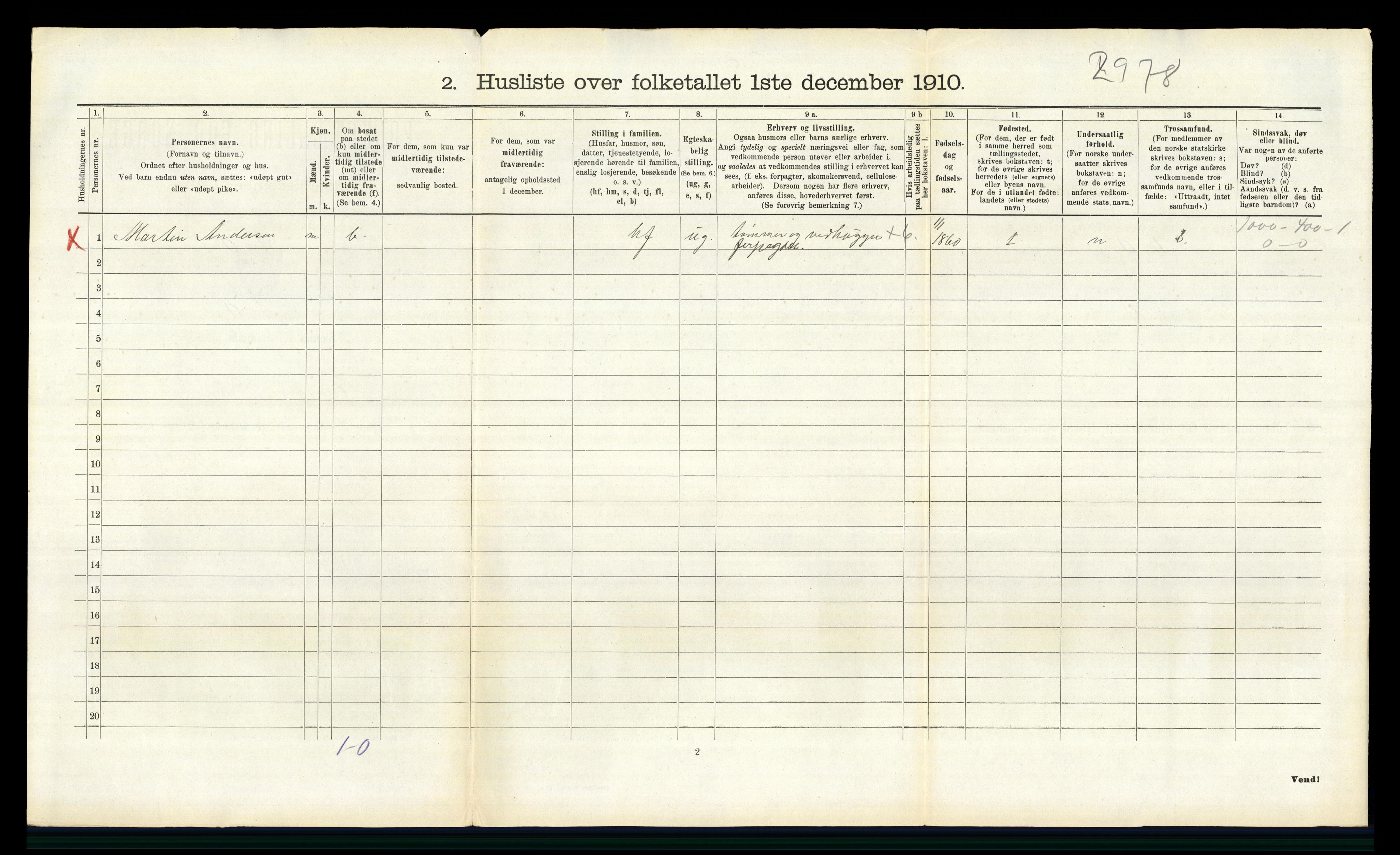 RA, 1910 census for Romedal, 1910, p. 1782
