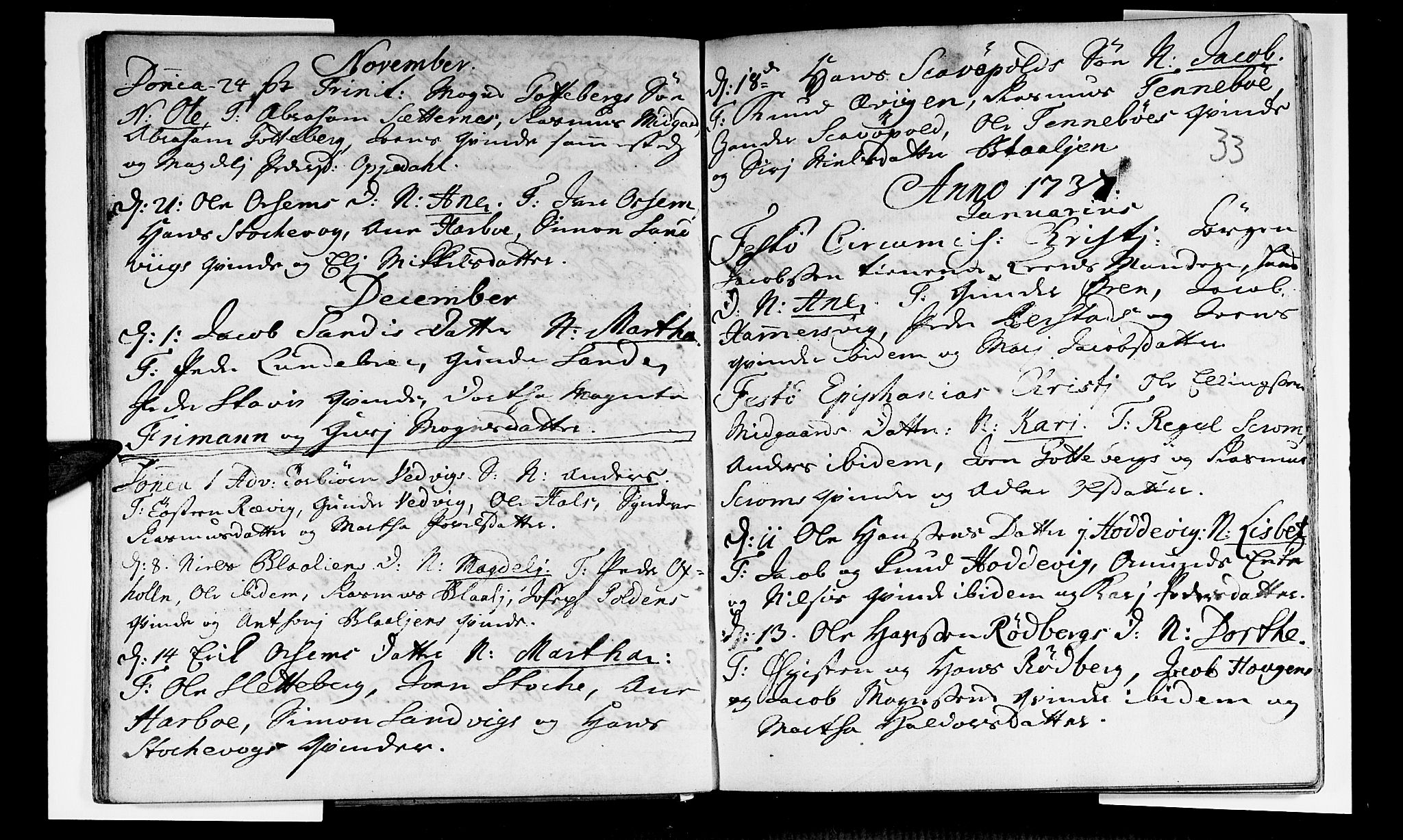 Selje sokneprestembete, AV/SAB-A-99938/H/Ha/Haa/Haaa: Parish register (official) no. A 3, 1731-1743, p. 33