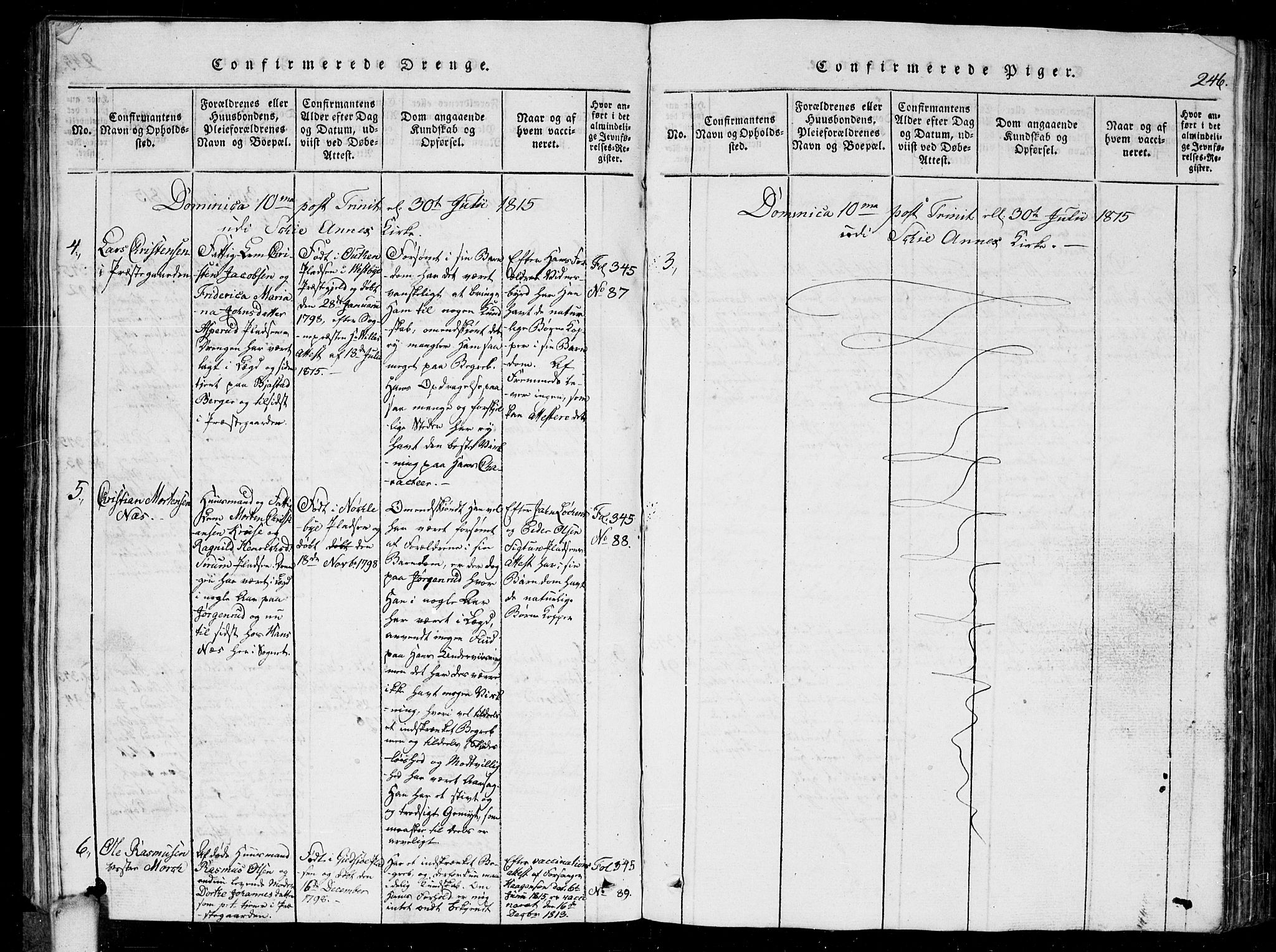 Kråkstad prestekontor Kirkebøker, AV/SAO-A-10125a/G/Ga/L0001: Parish register (copy) no. I 1, 1813-1824, p. 246