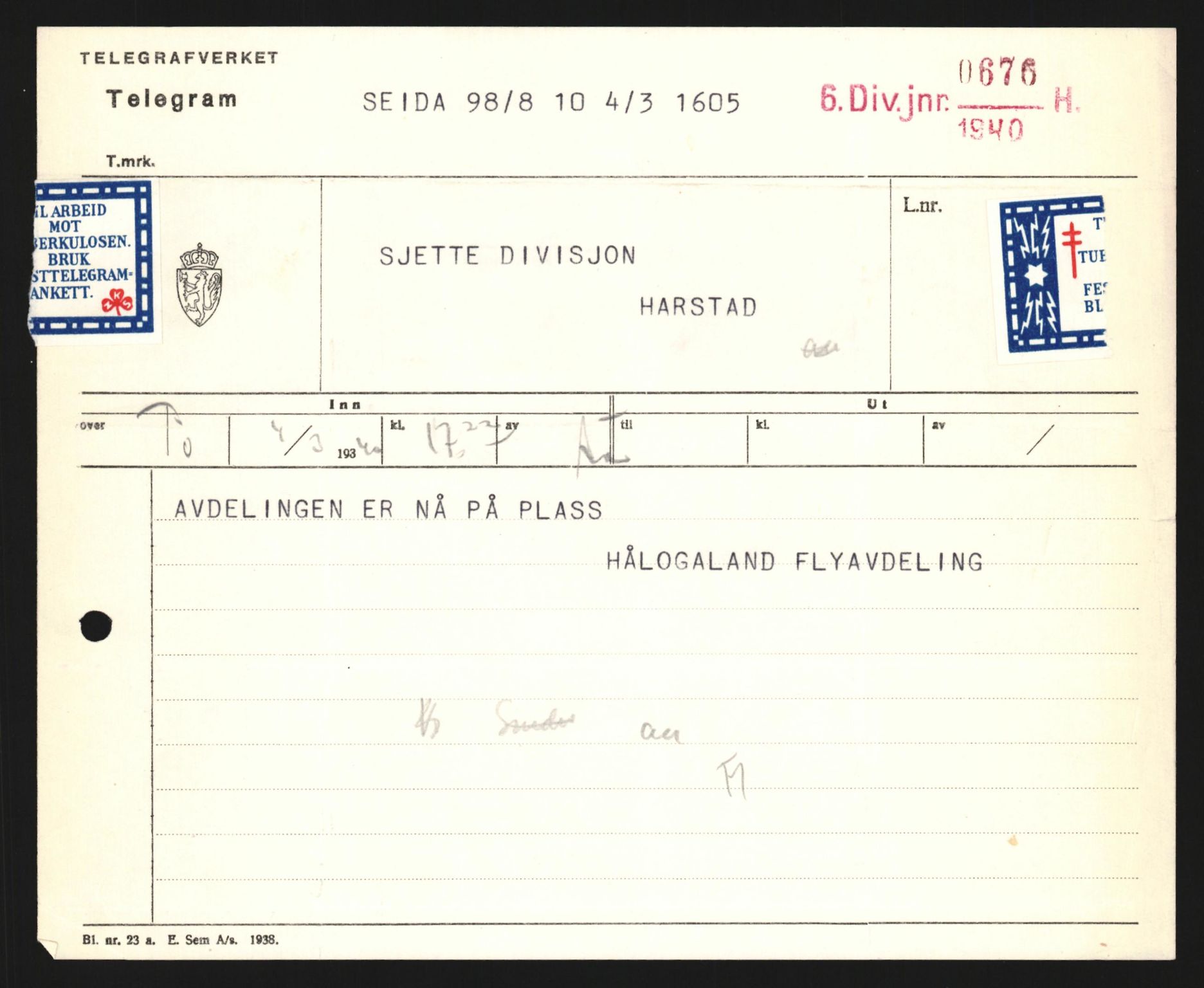 Forsvaret, Forsvarets krigshistoriske avdeling, AV/RA-RAFA-2017/Y/Yb/L0130: II-C-11-600  -  6. Divisjon / 6. Distriktskommando, 1940, p. 8