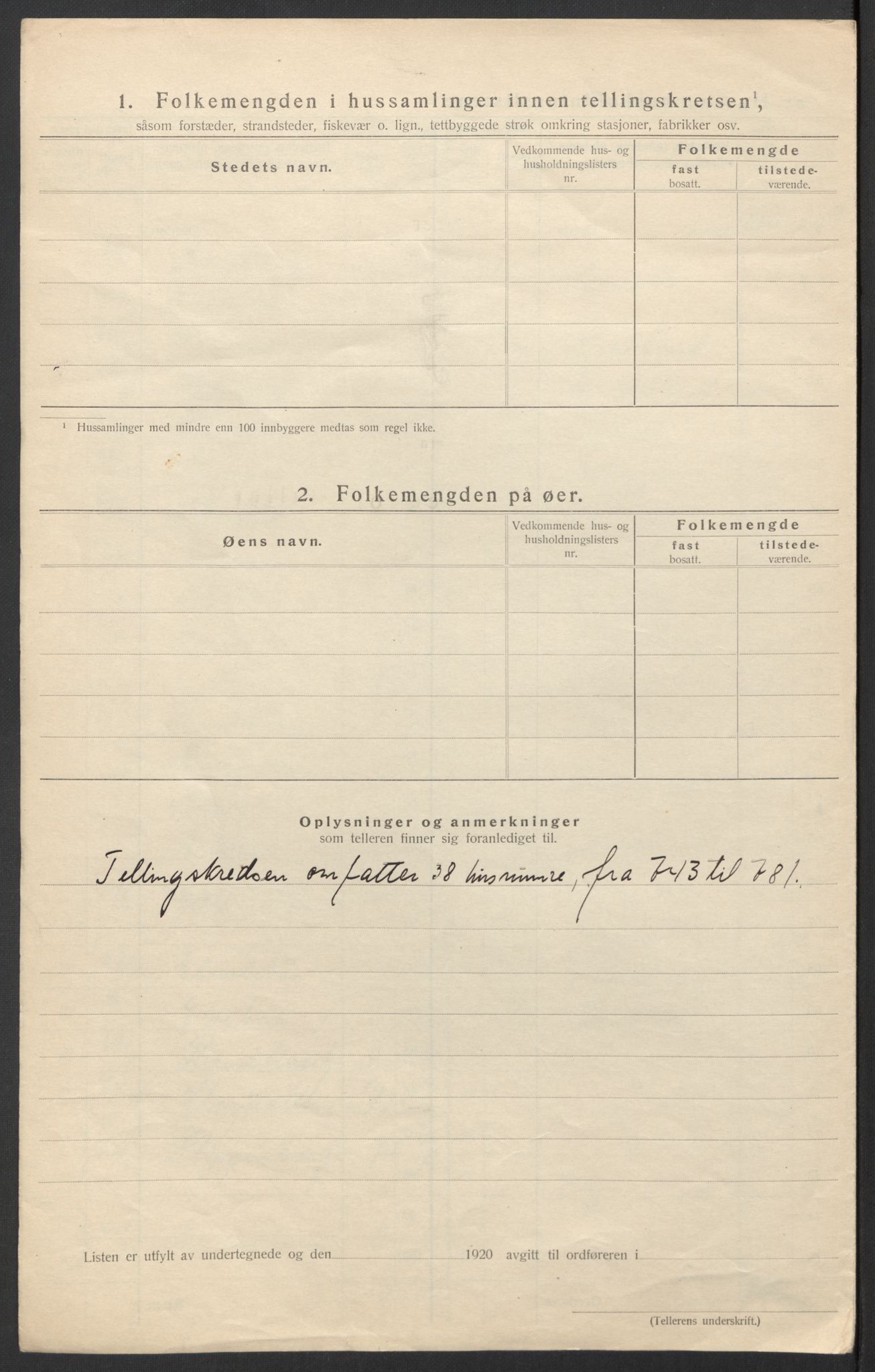 SAT, 1920 census for Evenes, 1920, p. 54