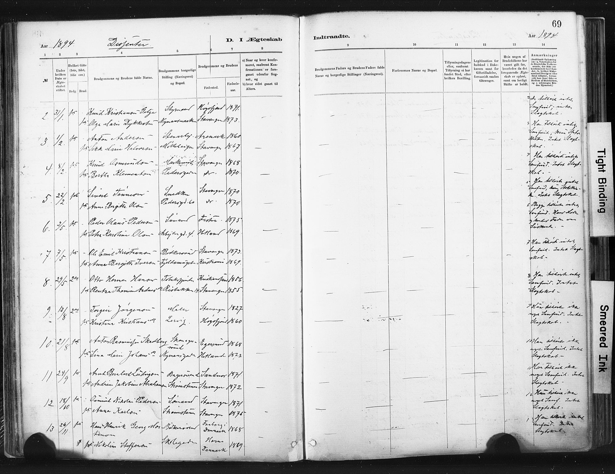 St. Johannes sokneprestkontor, SAST/A-101814/001/30/30BA/L0003: Parish register (official) no. A 3, 1885-1910, p. 69
