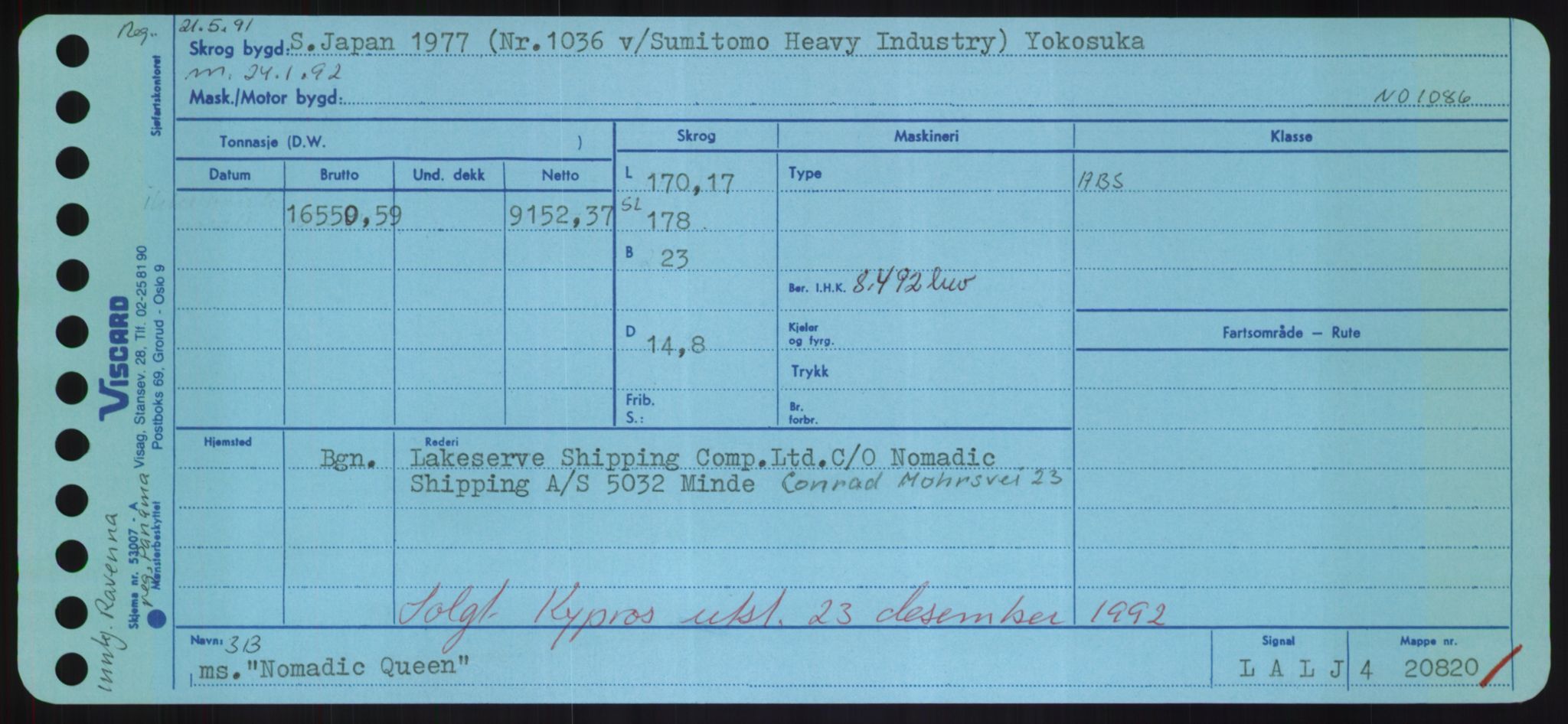 Sjøfartsdirektoratet med forløpere, Skipsmålingen, AV/RA-S-1627/H/Hd/L0026: Fartøy, N-Norhol, p. 259