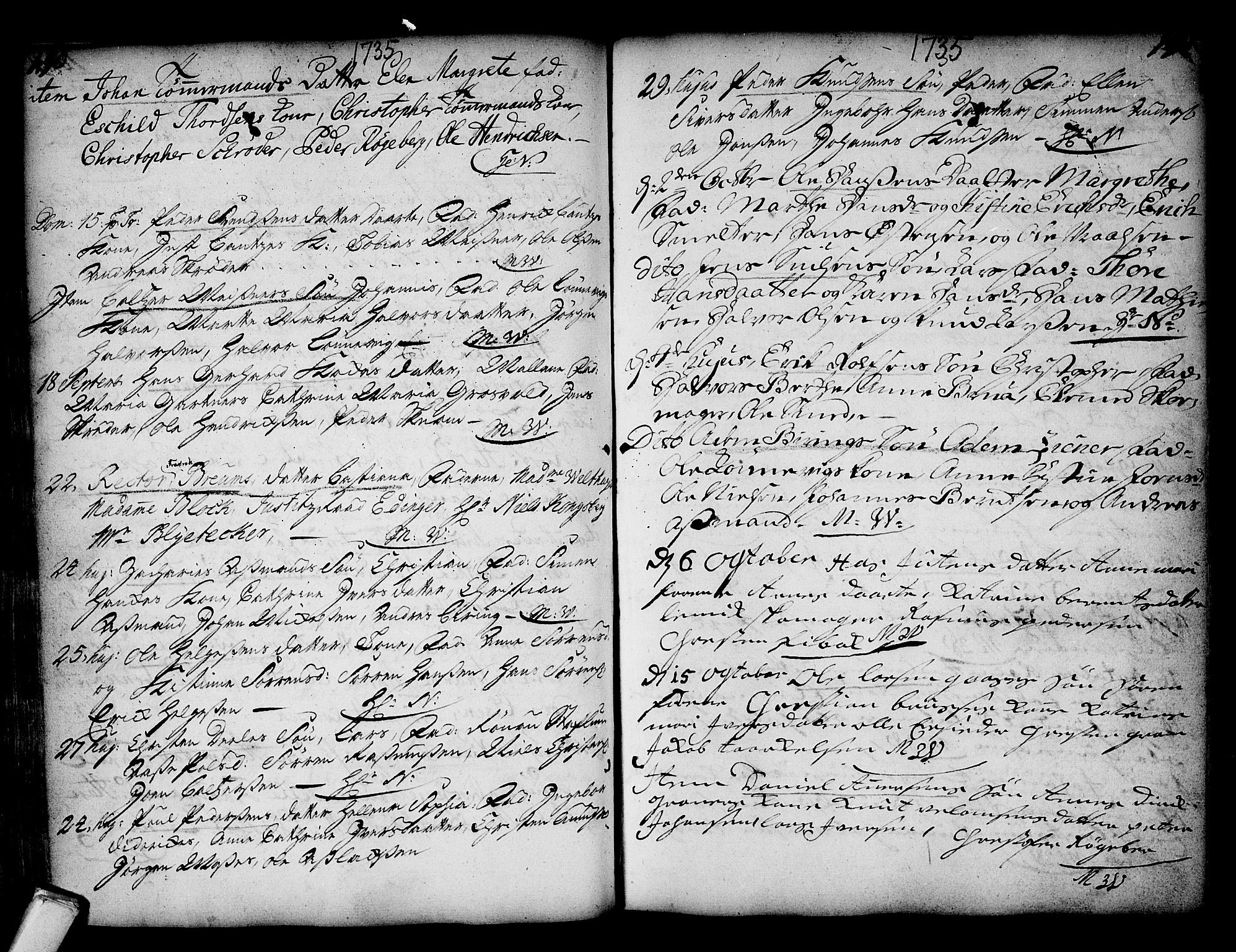 Kongsberg kirkebøker, AV/SAKO-A-22/F/Fa/L0002: Parish register (official) no. I 2, 1721-1743, p. 190-191