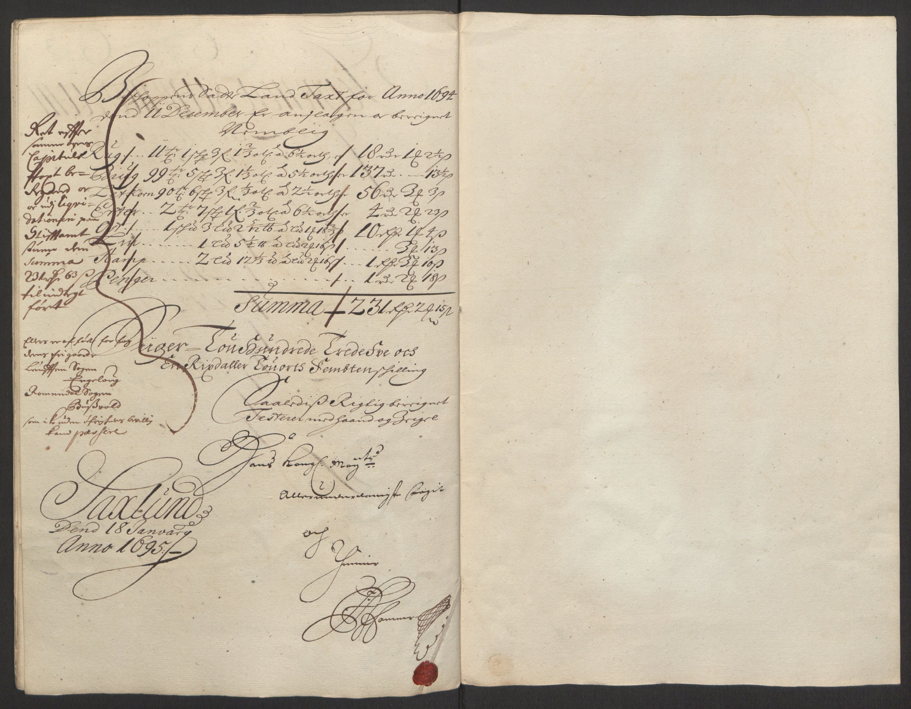 Rentekammeret inntil 1814, Reviderte regnskaper, Fogderegnskap, AV/RA-EA-4092/R16/L1035: Fogderegnskap Hedmark, 1694, p. 64