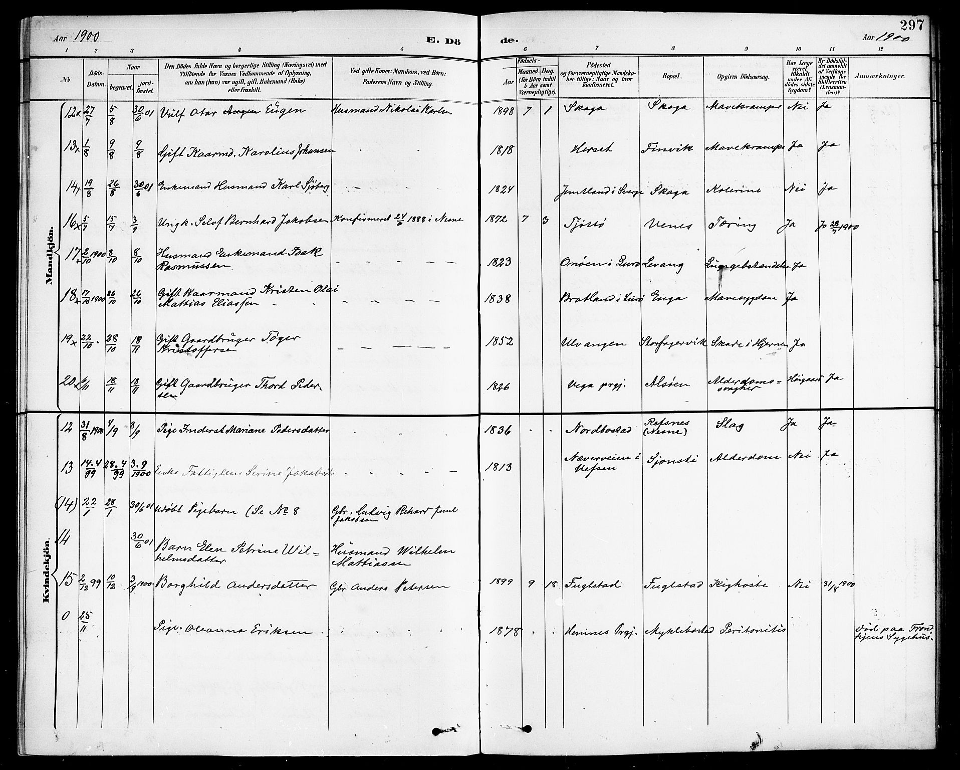 Ministerialprotokoller, klokkerbøker og fødselsregistre - Nordland, AV/SAT-A-1459/838/L0559: Parish register (copy) no. 838C06, 1893-1910, p. 297