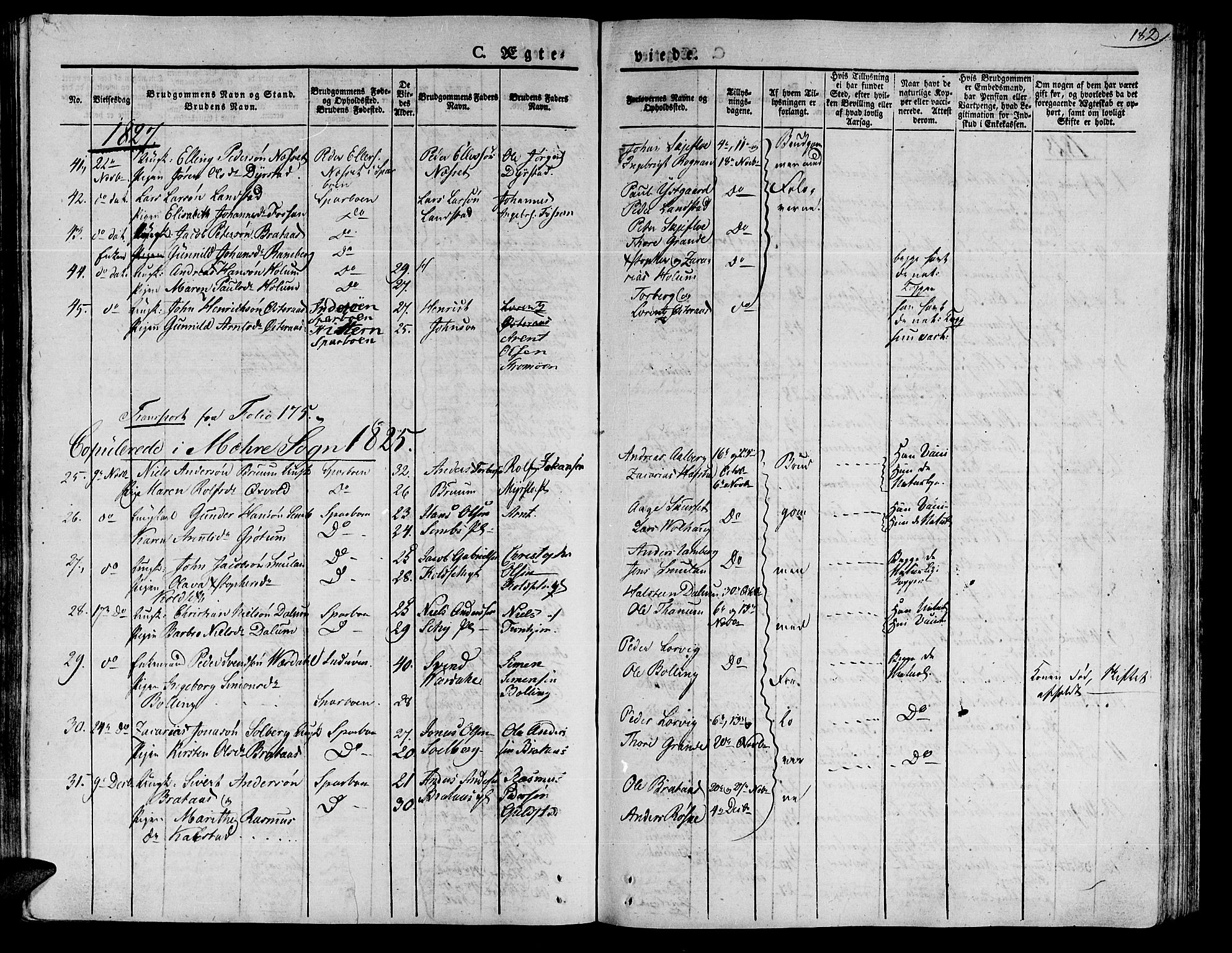 Ministerialprotokoller, klokkerbøker og fødselsregistre - Nord-Trøndelag, SAT/A-1458/735/L0336: Parish register (official) no. 735A05 /1, 1825-1835, p. 182