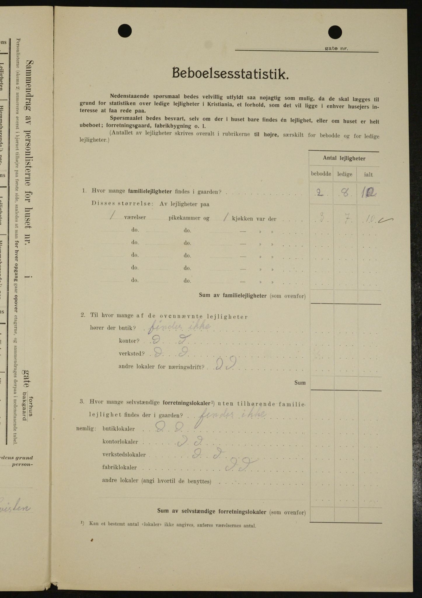 OBA, Municipal Census 1909 for Kristiania, 1909, p. 75274