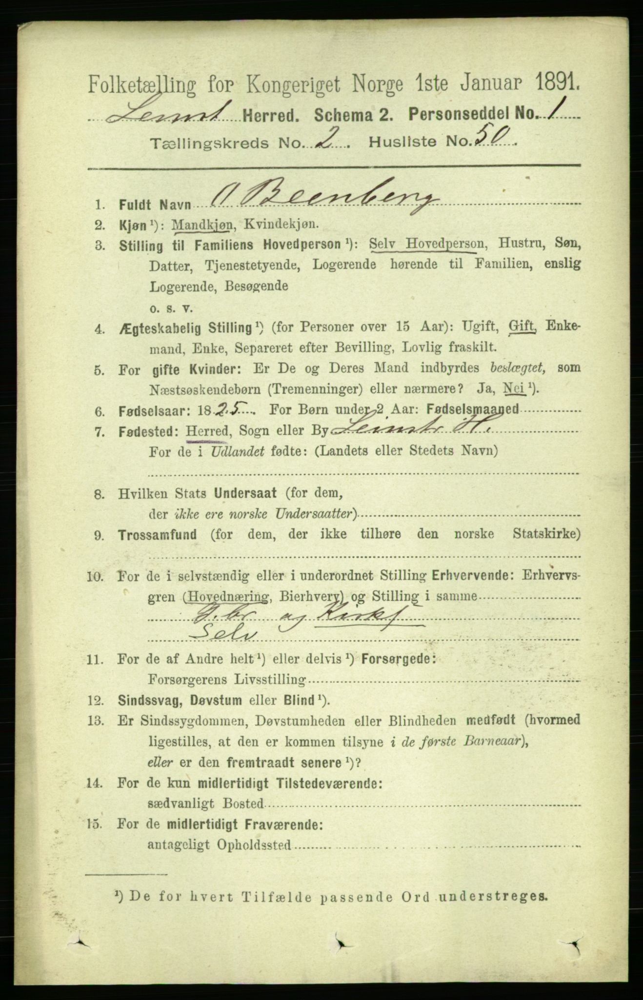 RA, 1891 census for 1654 Leinstrand, 1891, p. 814