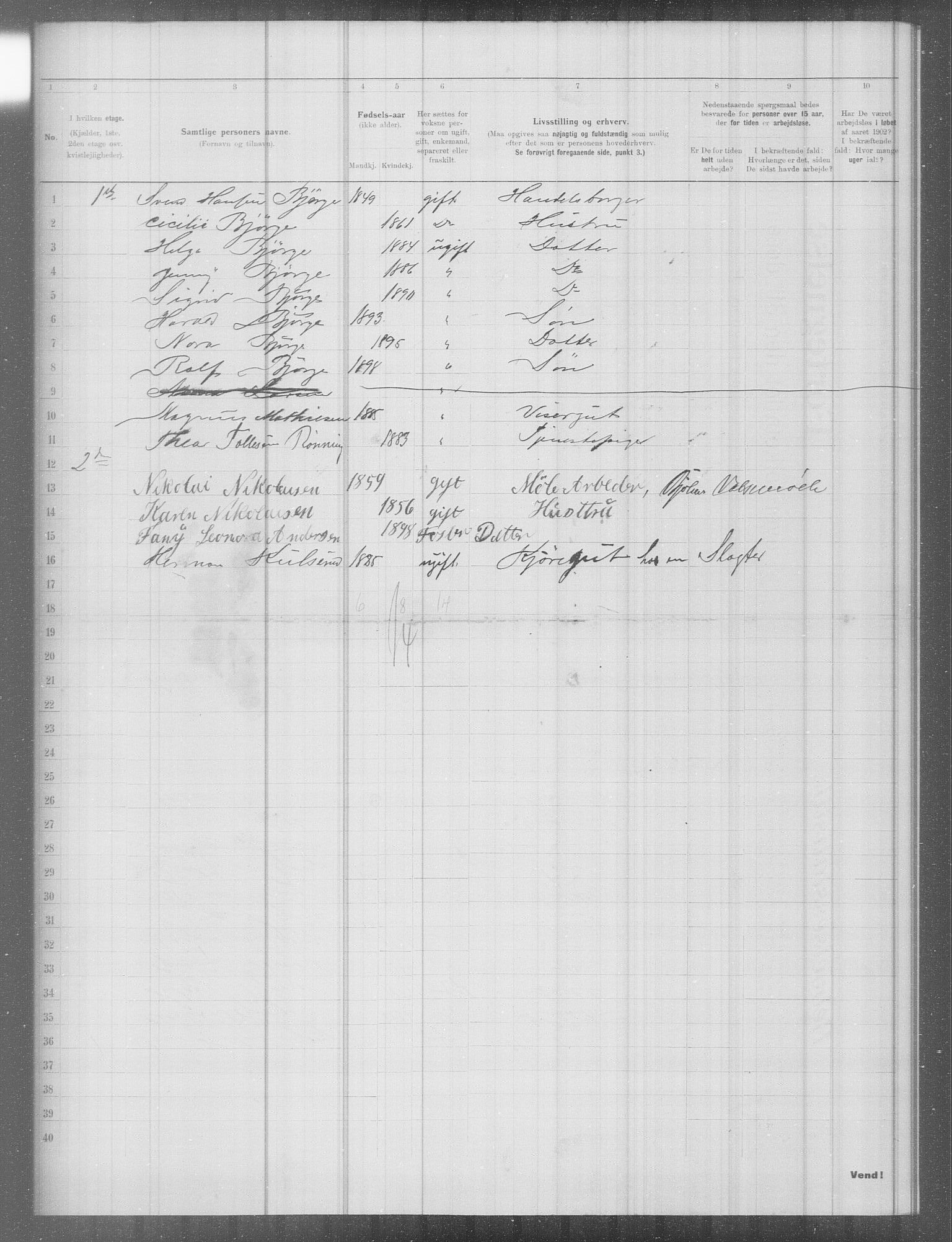 OBA, Municipal Census 1902 for Kristiania, 1902, p. 5698