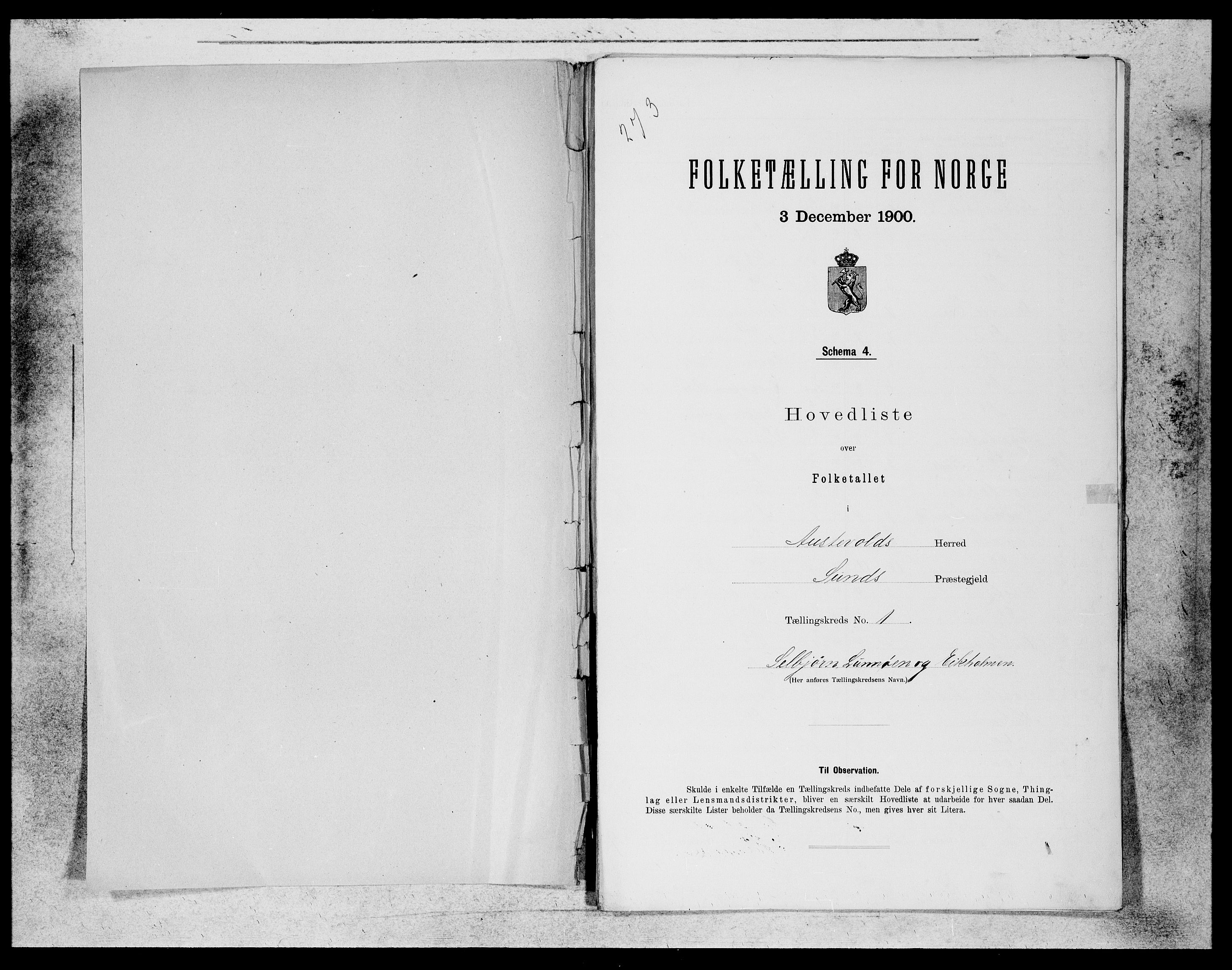 SAB, 1900 census for Austevoll, 1900, p. 2