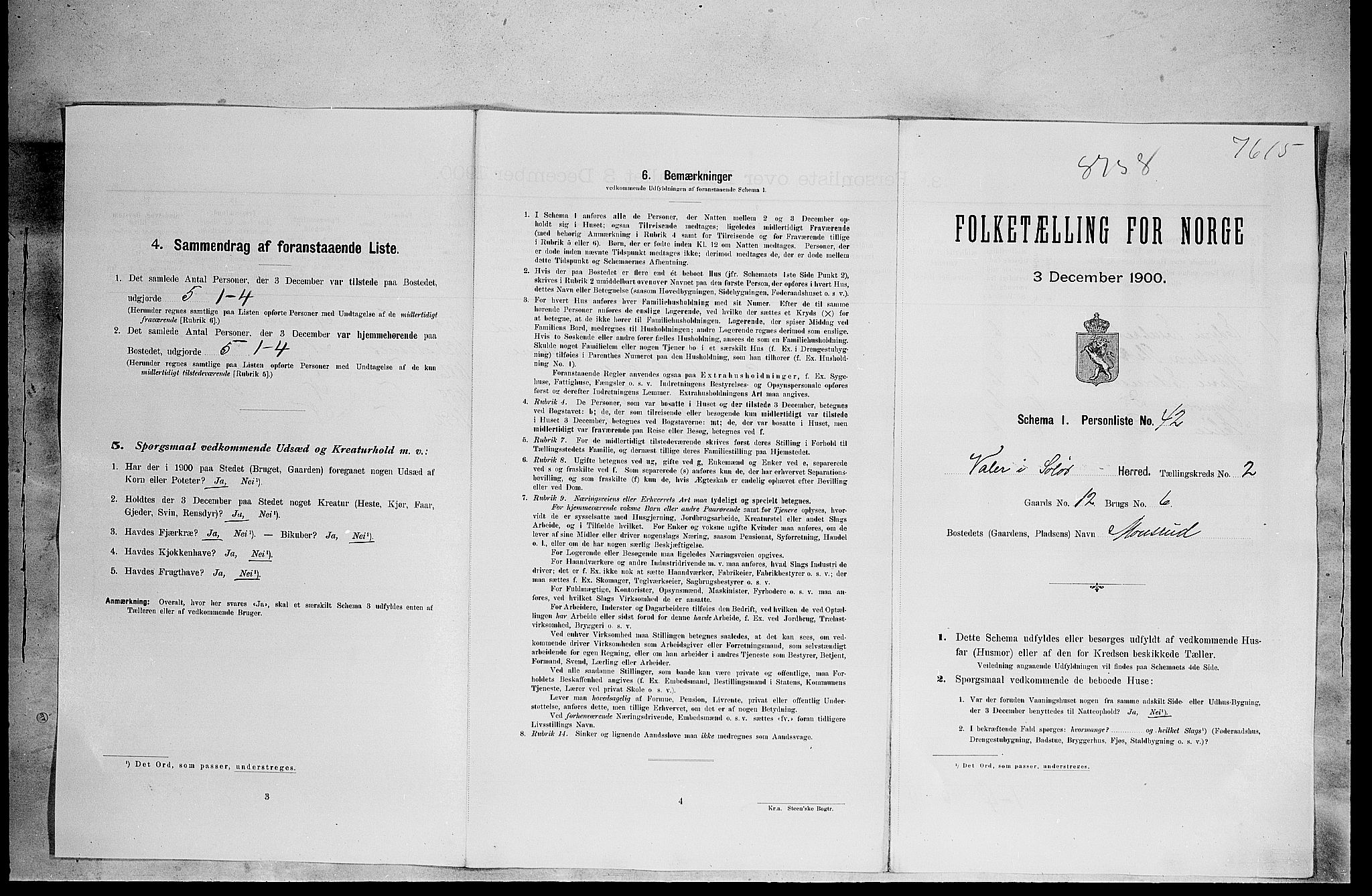 SAH, 1900 census for Våler, 1900, p. 53