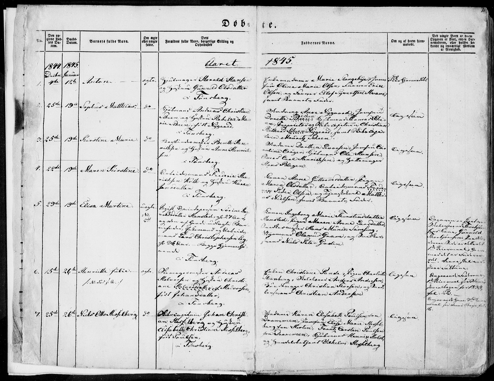 Tønsberg kirkebøker, SAKO/A-330/F/Fa/L0007: Parish register (official) no. I 7, 1845-1854, p. 2