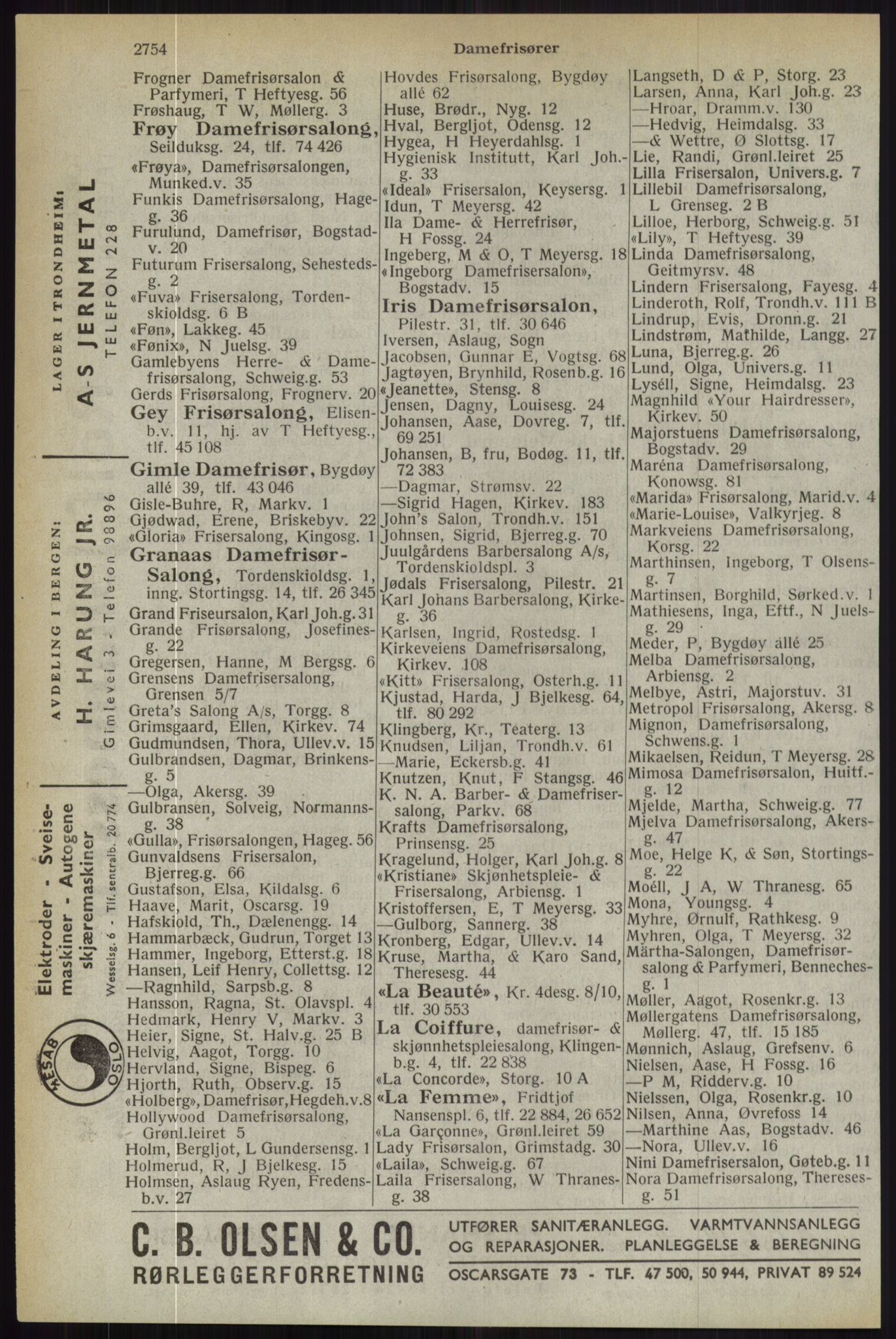 Kristiania/Oslo adressebok, PUBL/-, 1944, p. 2754