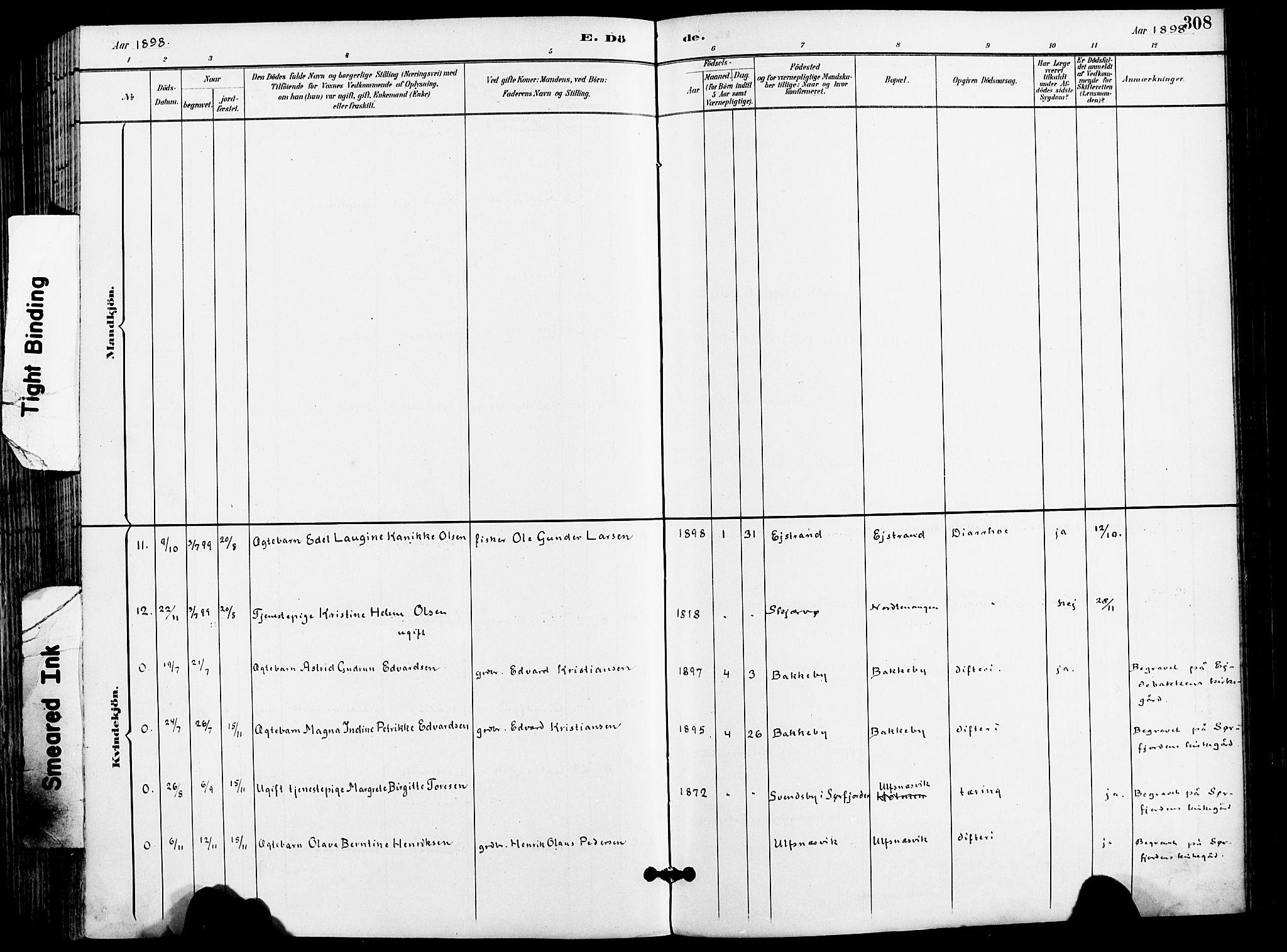 Karlsøy sokneprestembete, AV/SATØ-S-1299/H/Ha/Haa/L0007kirke: Parish register (official) no. 7, 1891-1902, p. 308